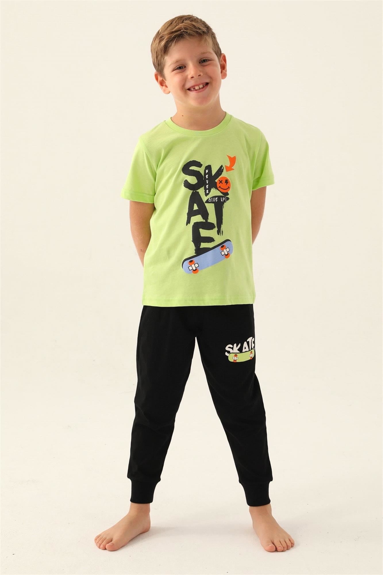 RolyPoly Erkek Çocuk Pijama Takımı Lime RP3354-2