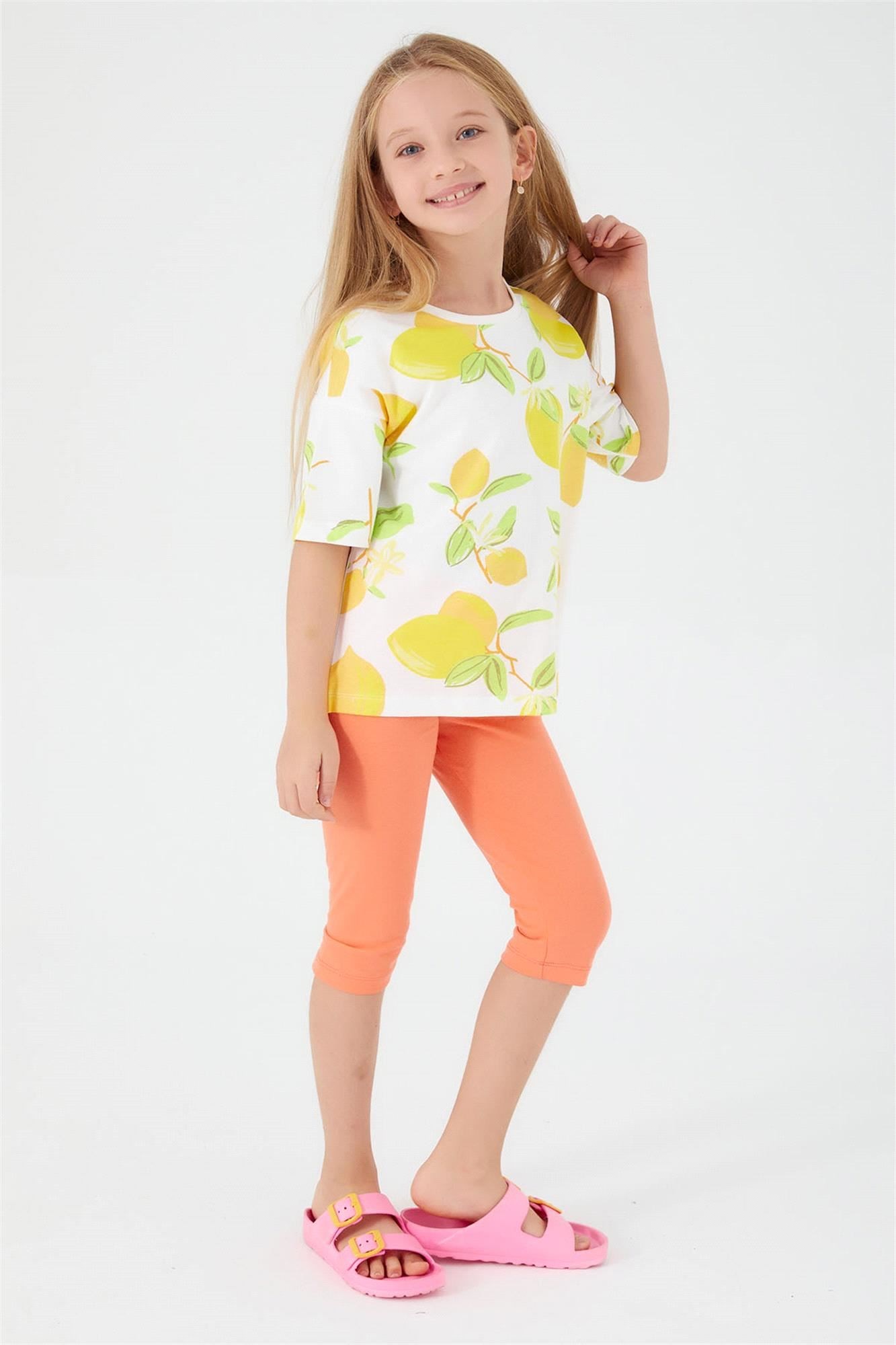 RolyPoly Kız Çocuk Garson Boy Kapri Takım Krem RP3085-G