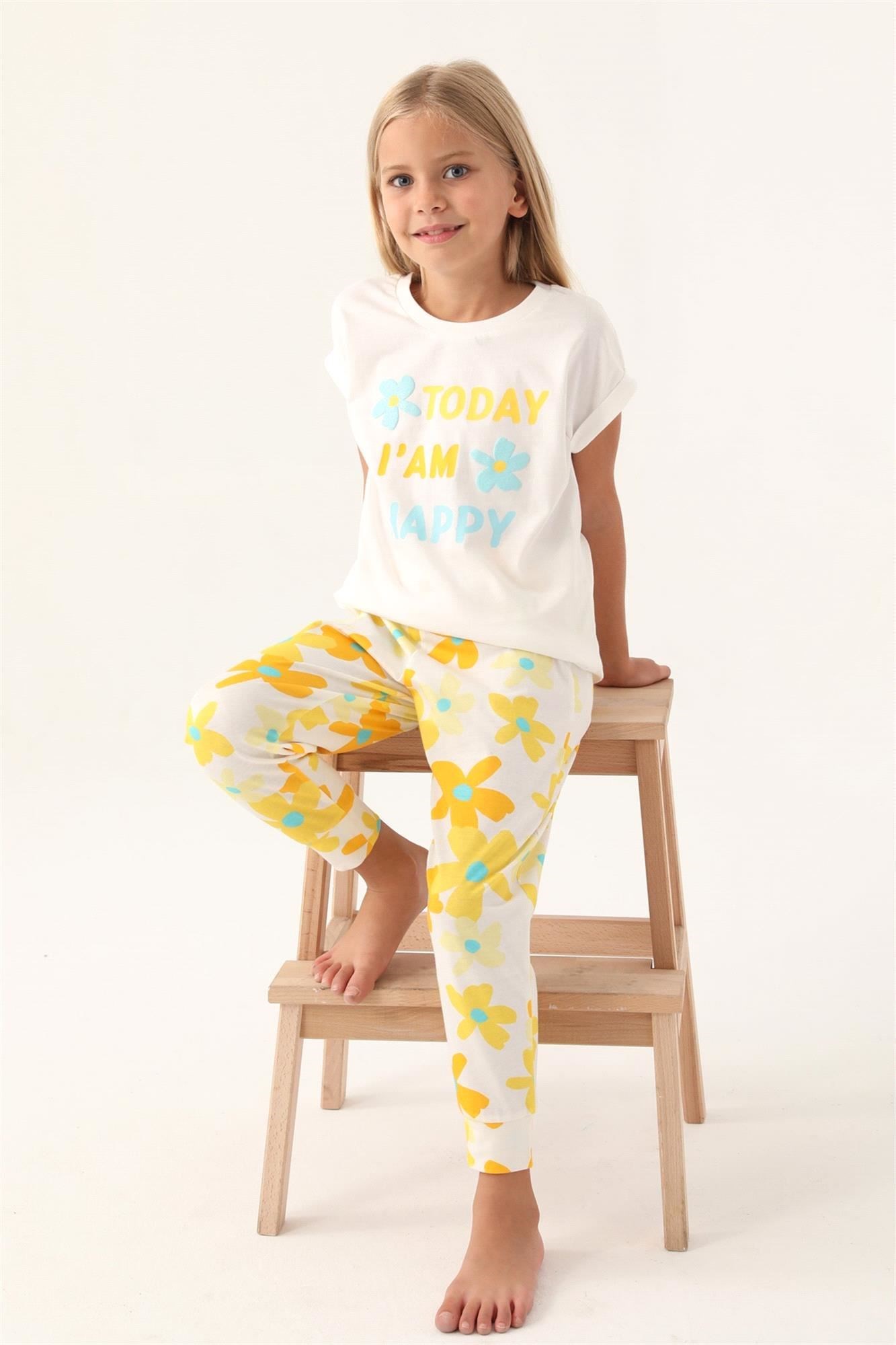 RolyPoly Kız Çocuk Pijama Takımı Krem RP3394-2