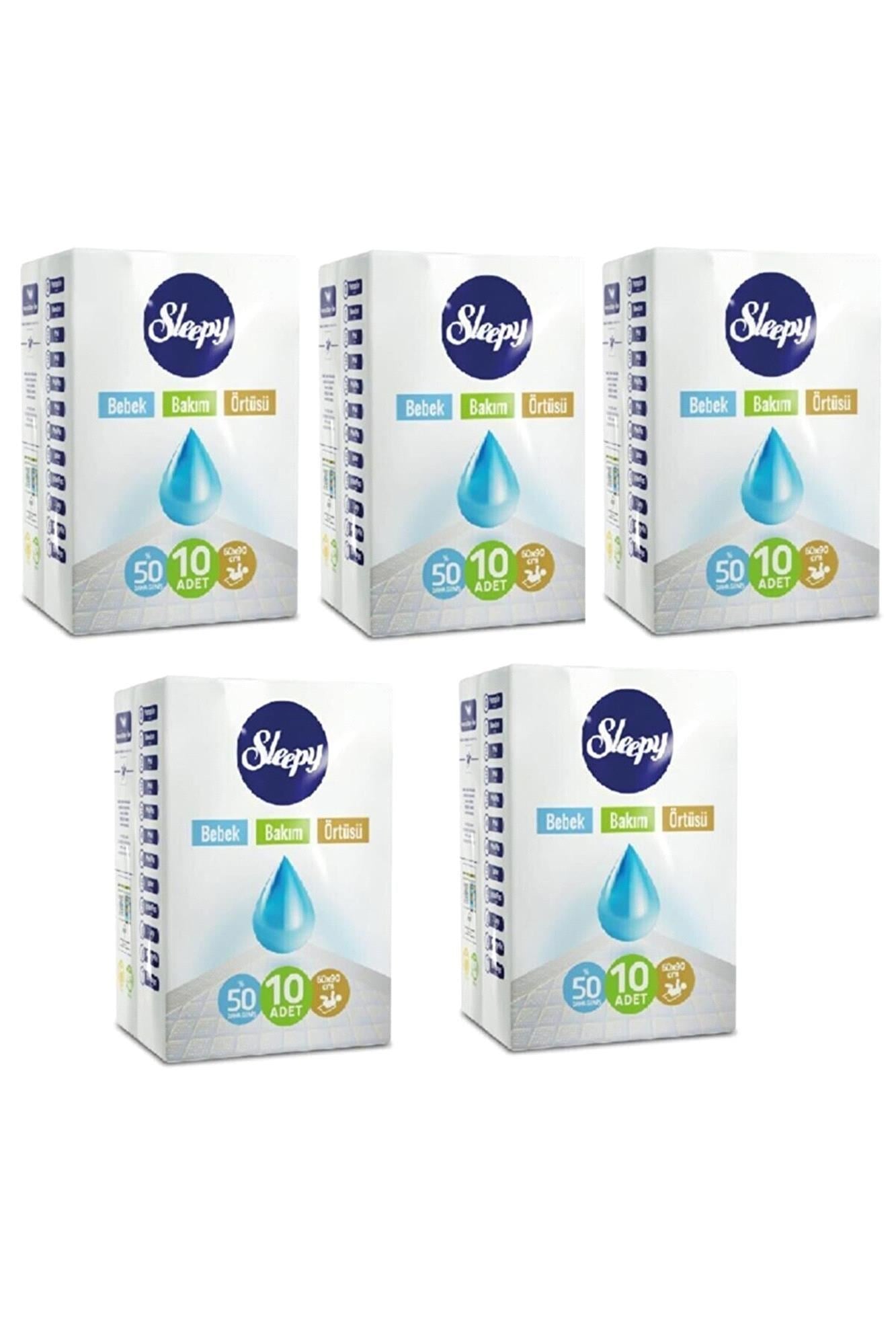 Sleepy Natural Bebek Bakım Örtüsü Alt Açma 10'lu X (5 Paket)
