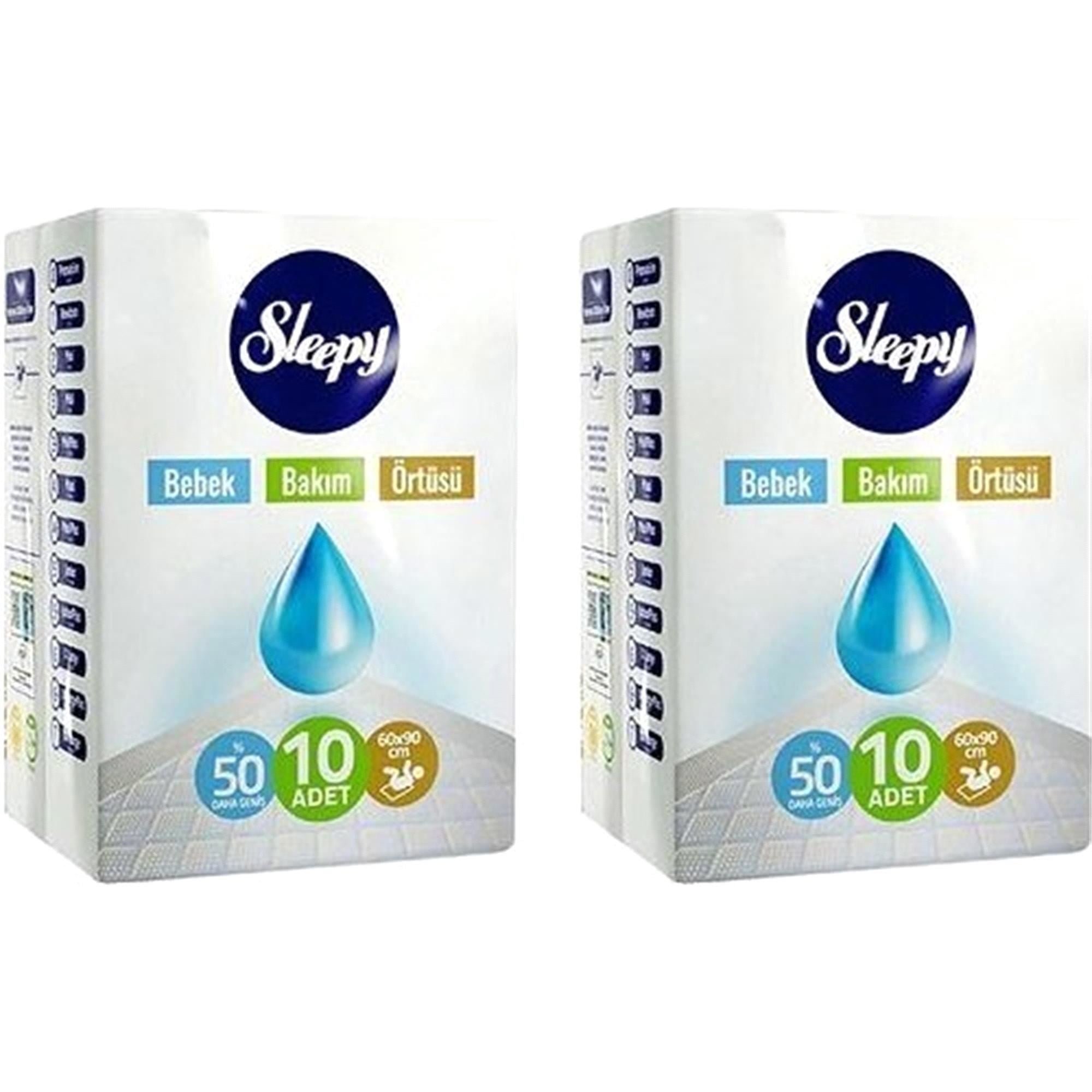 Sleepy Natural Bebek Bakım Örtüsü Alt Açma 10'lu X (2 Paket)