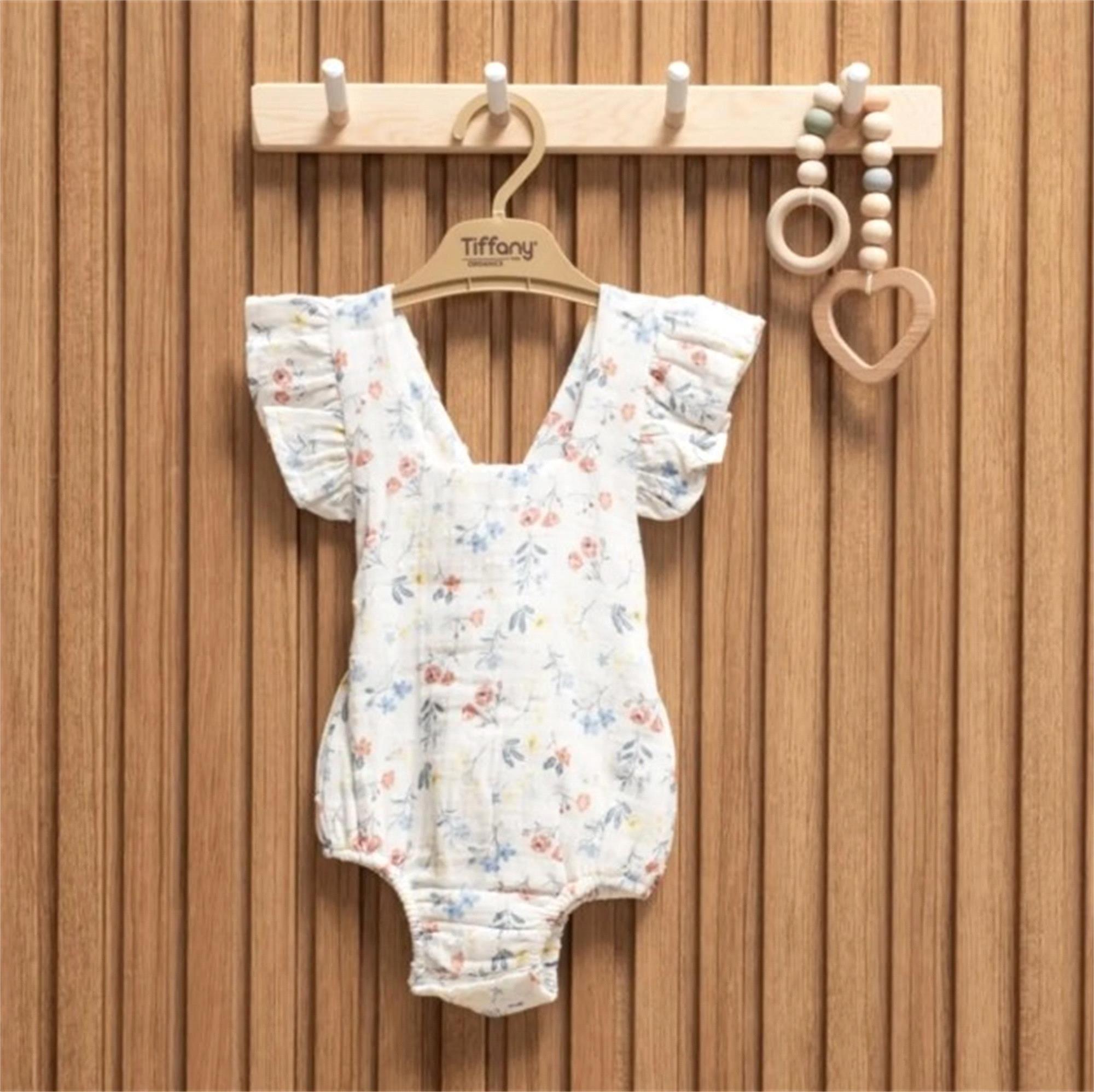 Tiffany Kız Bebek Müslin Fırfırlı Body Ekru 60028