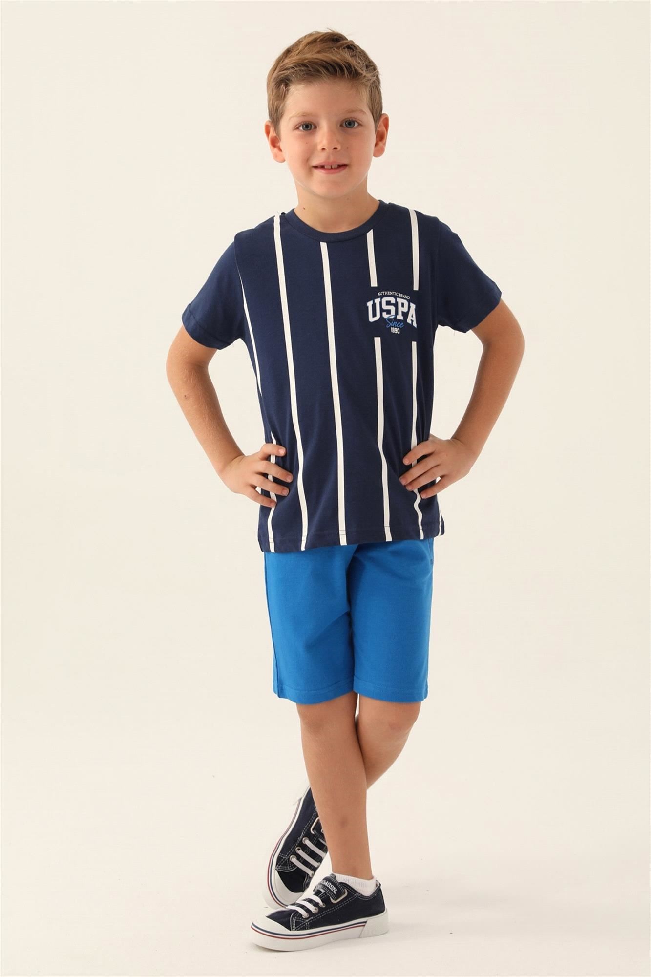 U.S.Polo Erkek Çocuk Bermuda Takım Koyu İndigo US1756-4