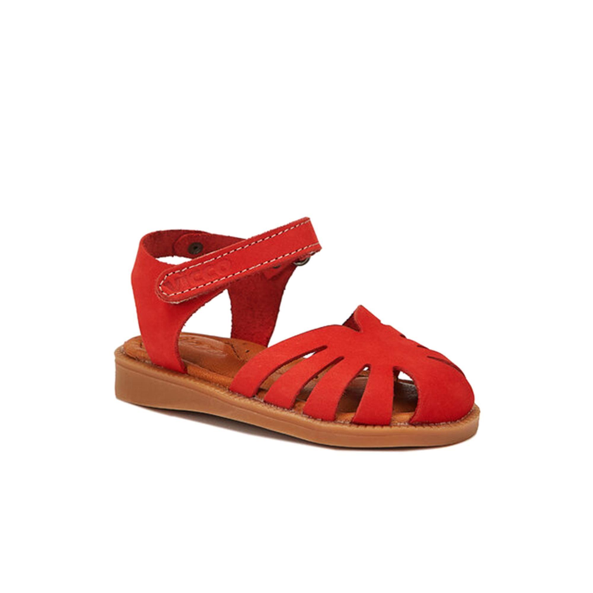Vicco Alisa Kız Çocuk Deri Sandalet Kırmızı 905.B22Y.012