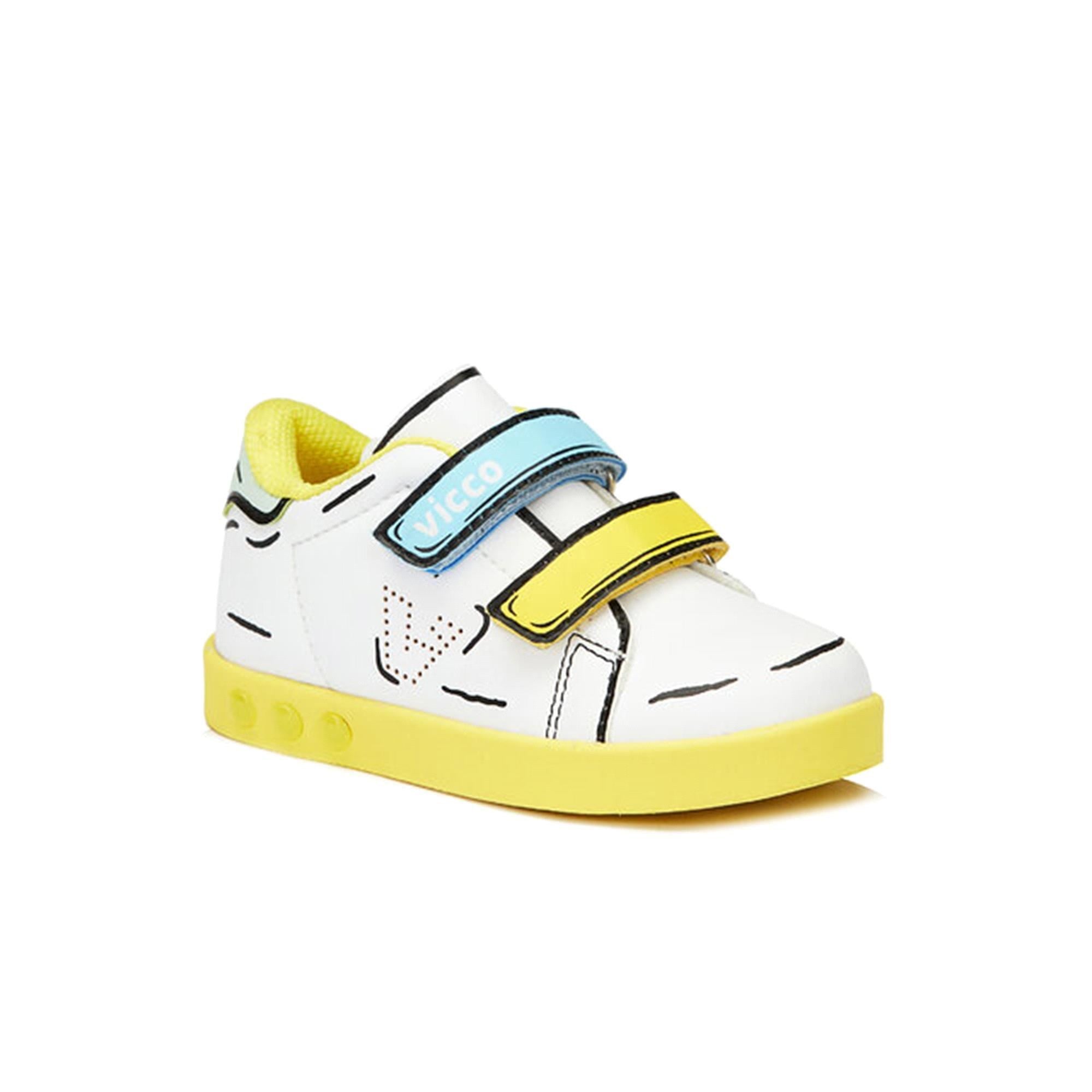 Vicco Picasso Unisex Işıklı Spor Ayakkabı Beyaz/Sarı 313.P22Y.153