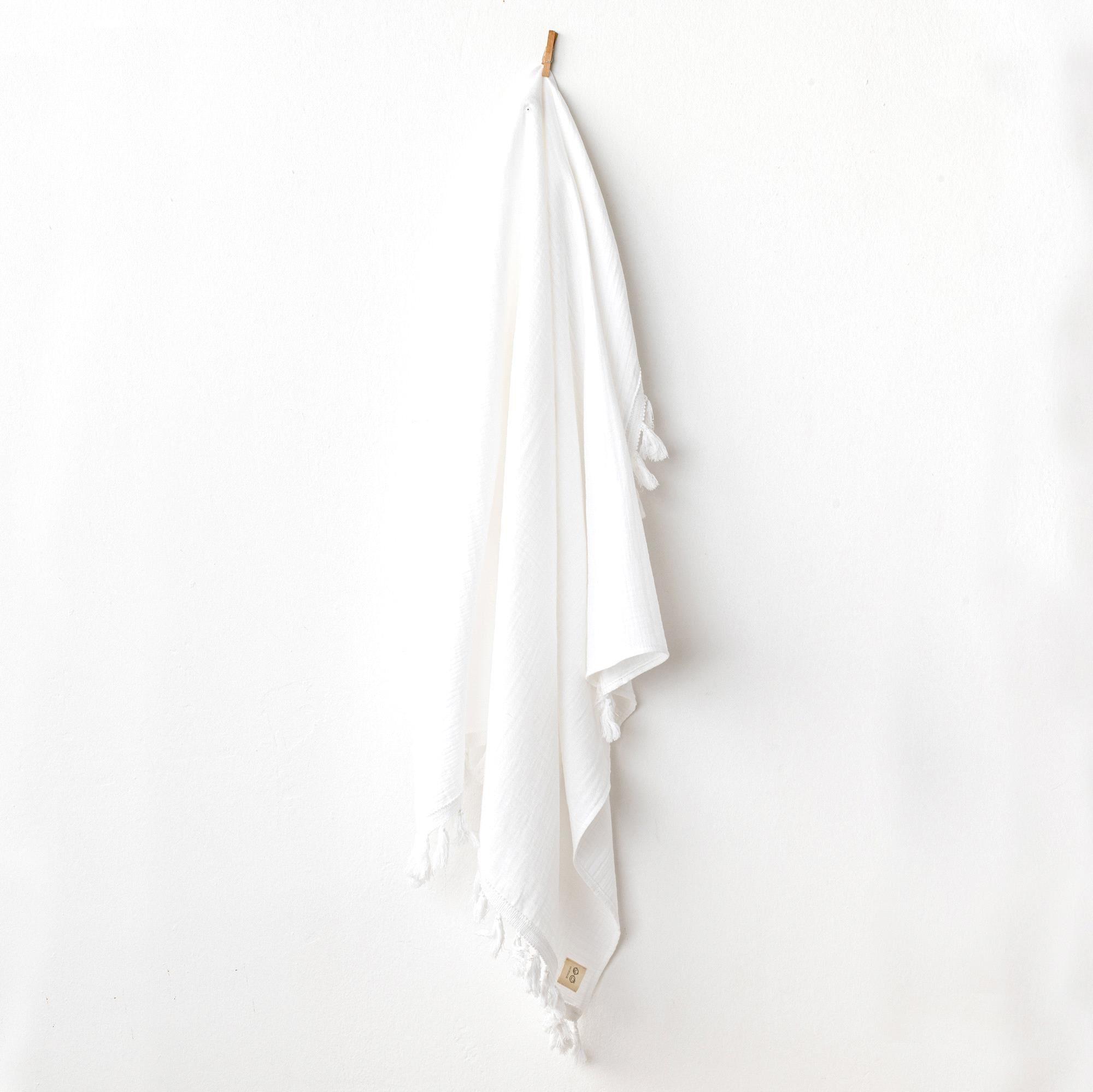 Andywawa Bebek Battaniye 95x85 Müslin Beyaz AC24514