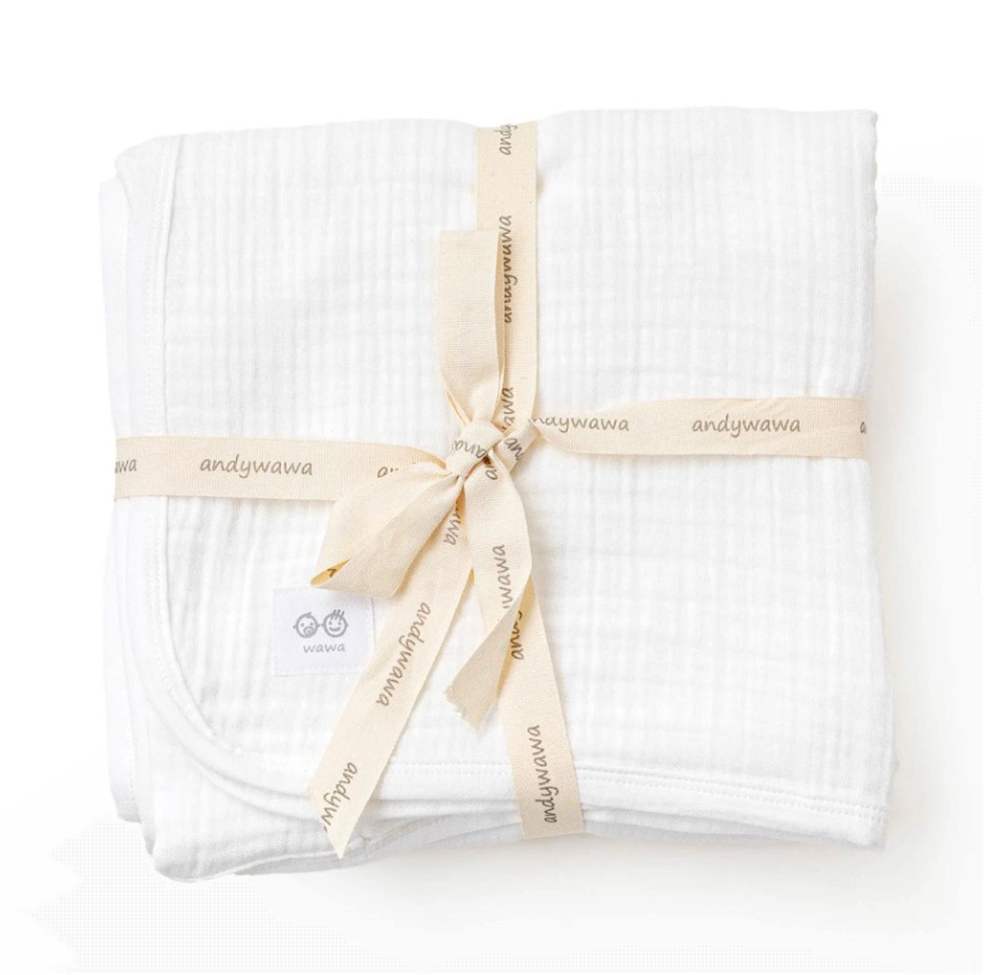 Andywawa Bebek Müslin Battaniye Beyaz AC25870