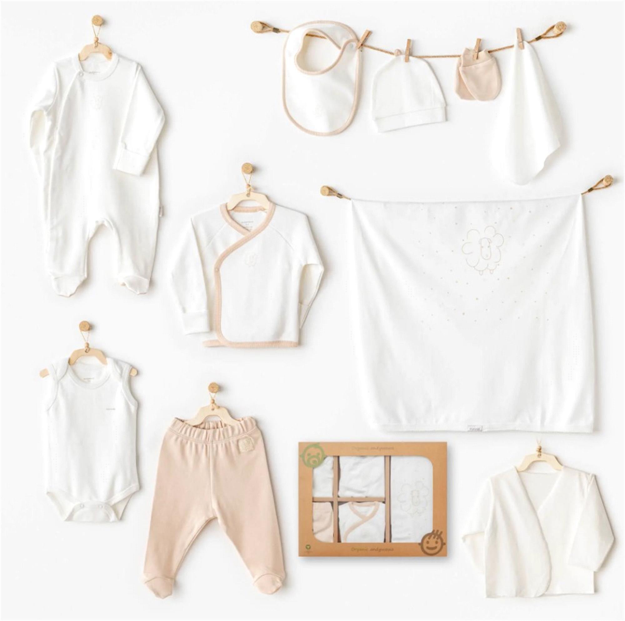 Andywawa Erkek Bebek 10'lu Hastane Çıkış Seti Ekru AC25731