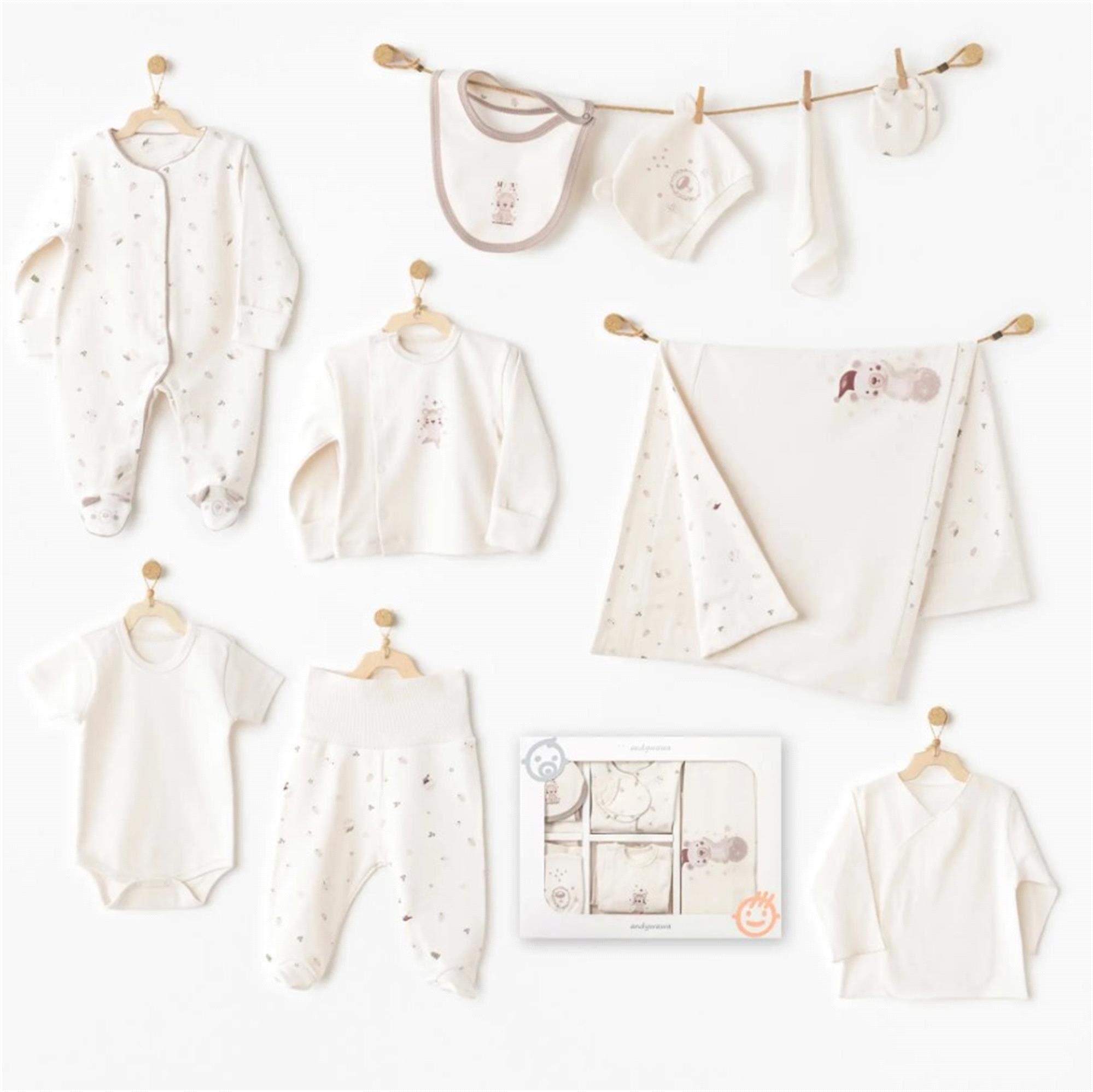 Andywawa Erkek Bebek 10'lu Hastane Çıkışı Ekru AC26181