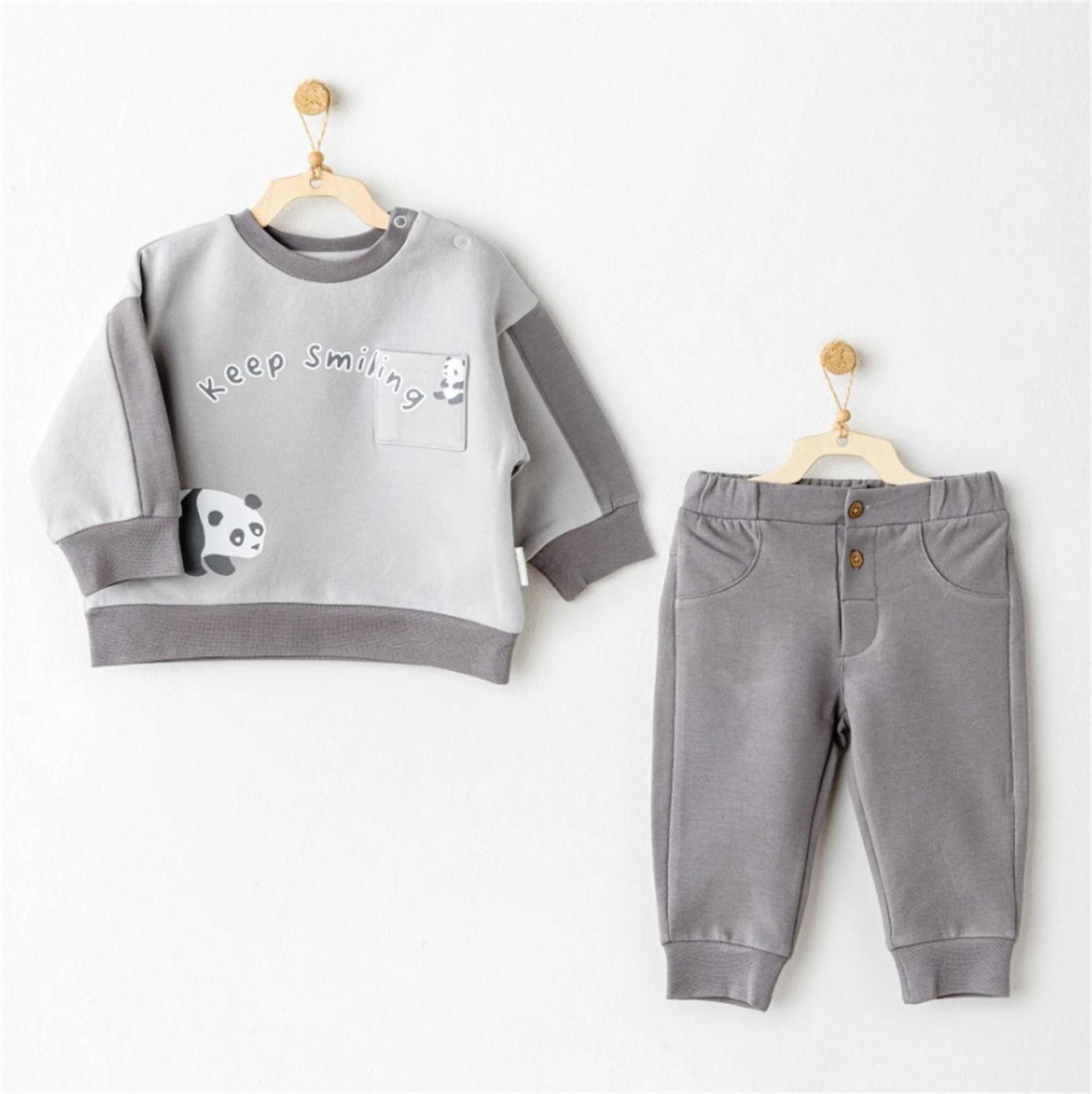 Andywawa Erkek Bebek 2'li Takım Gri AC26027