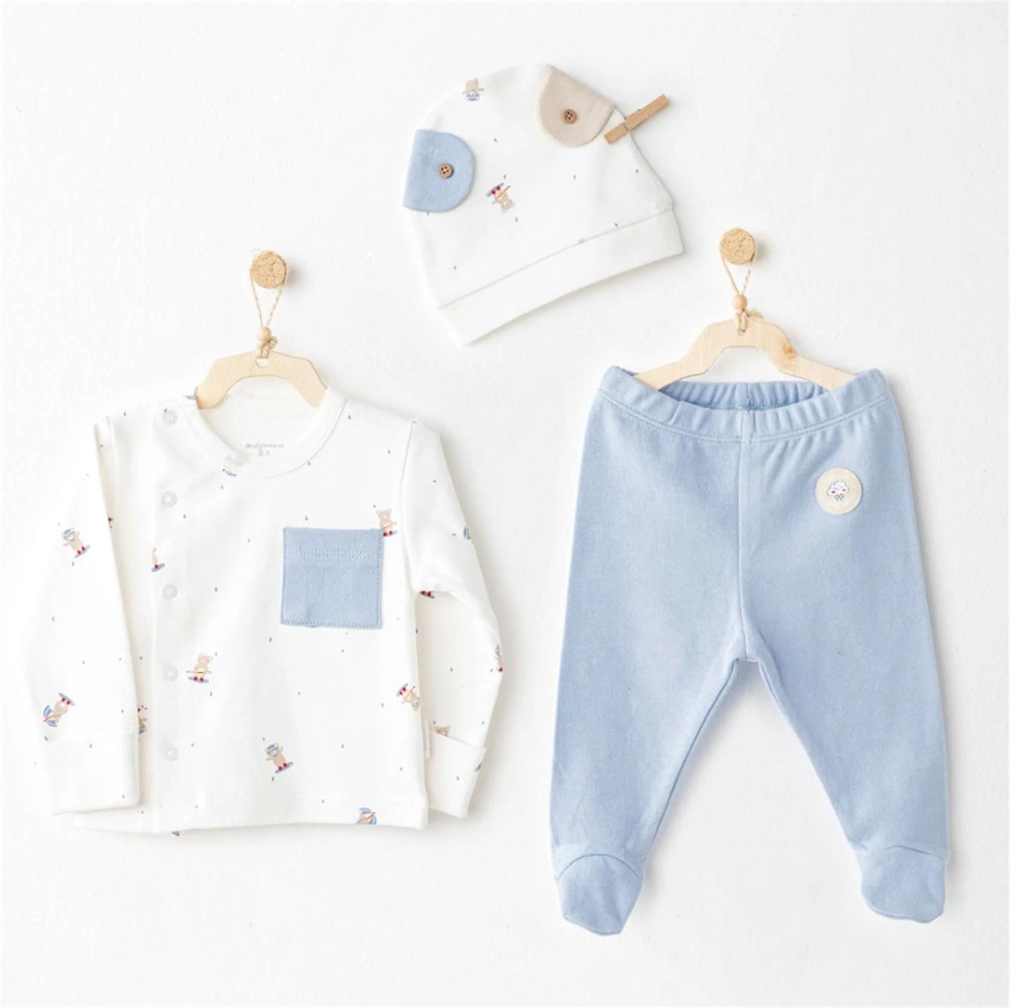 Andywawa Erkek Bebek 3'lü Takım Set Mavi AC26073