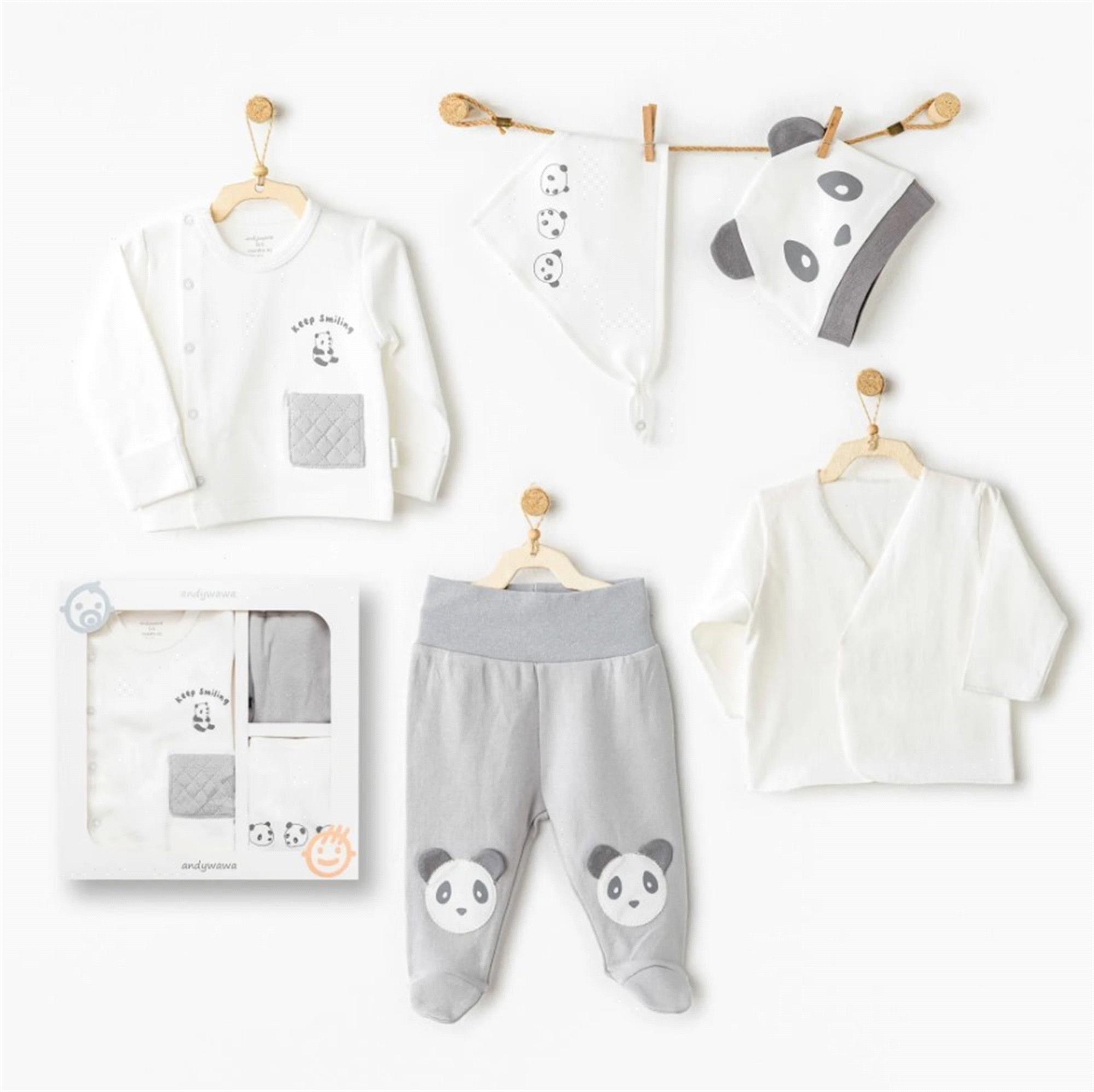 Andywawa Erkek Bebek 5'li Hastane Çıkışı Gri AC26020