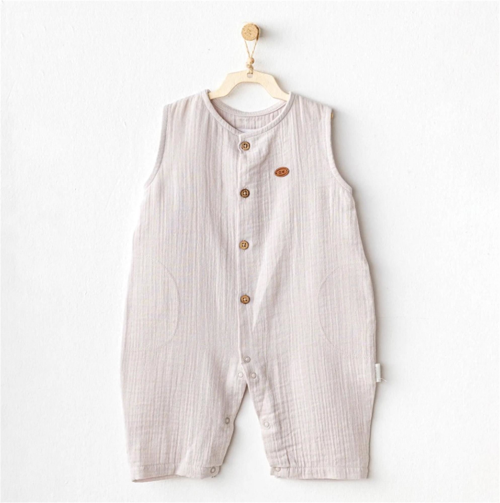 Andywawa Erkek Bebek Müslin Tulum Bej AC25883