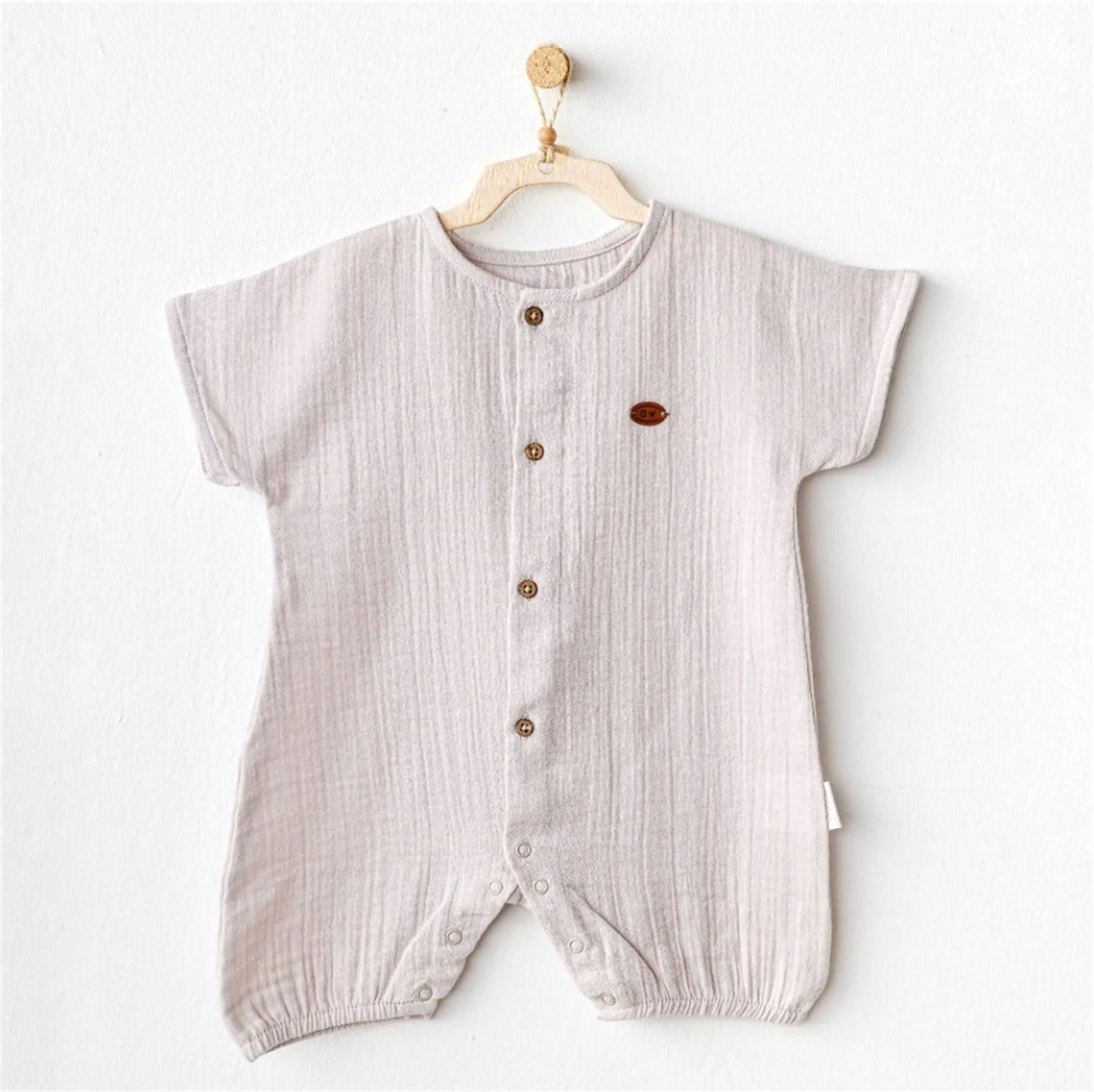 Andywawa Erkek Bebek Müslin Tulum Bej AC25884