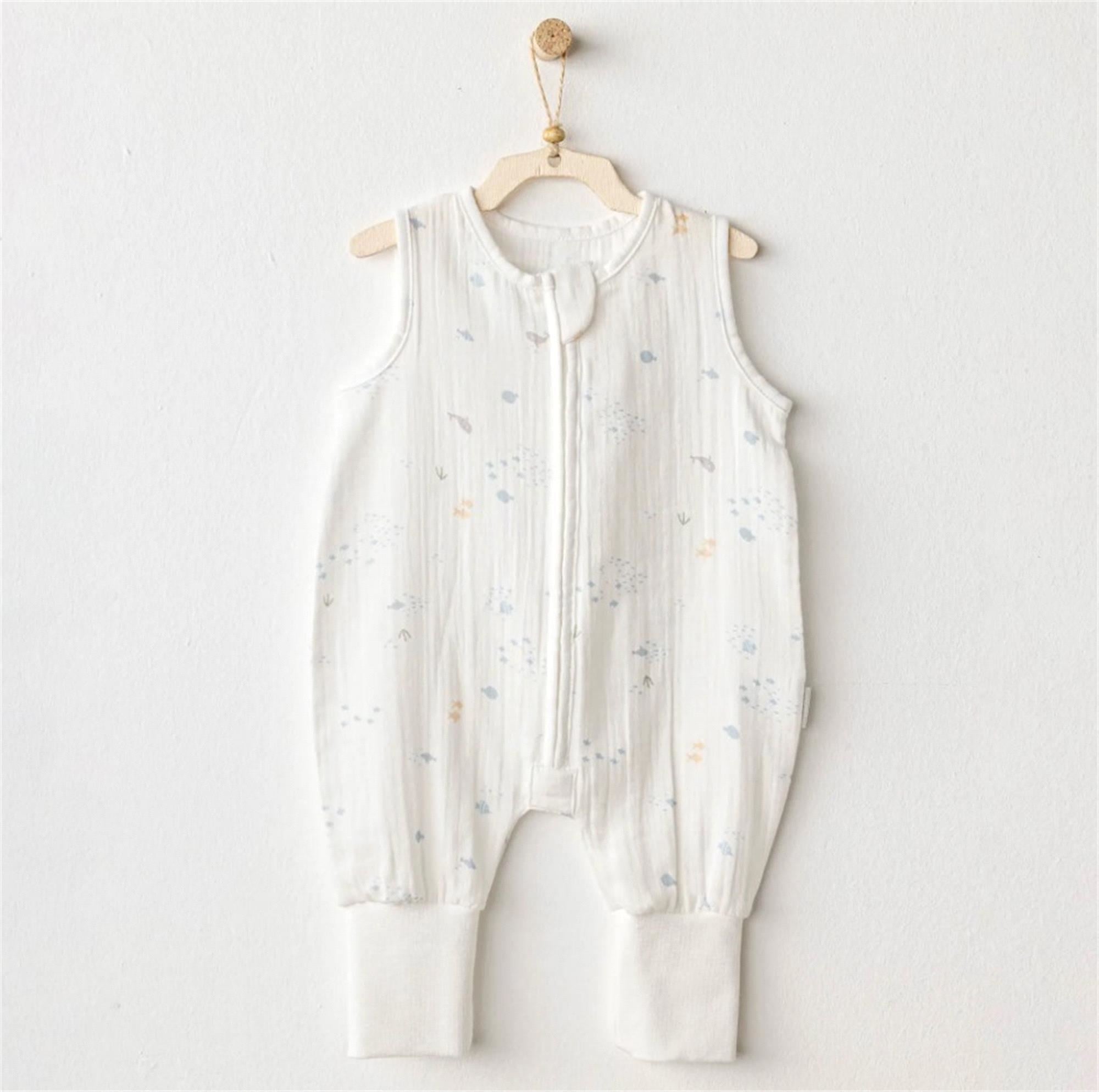 Andywawa Erkek Bebek Müslin Tulum Beyaz AC25610