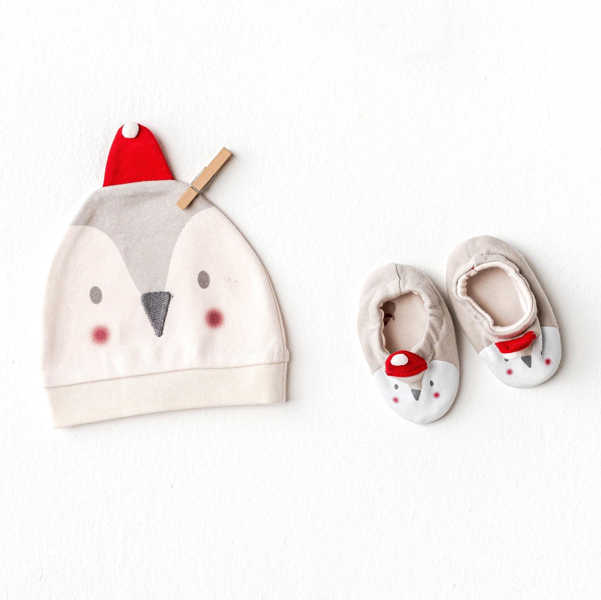 Andywawa Erkek Bebek Şapka ve Patik Set Ekru AC25348