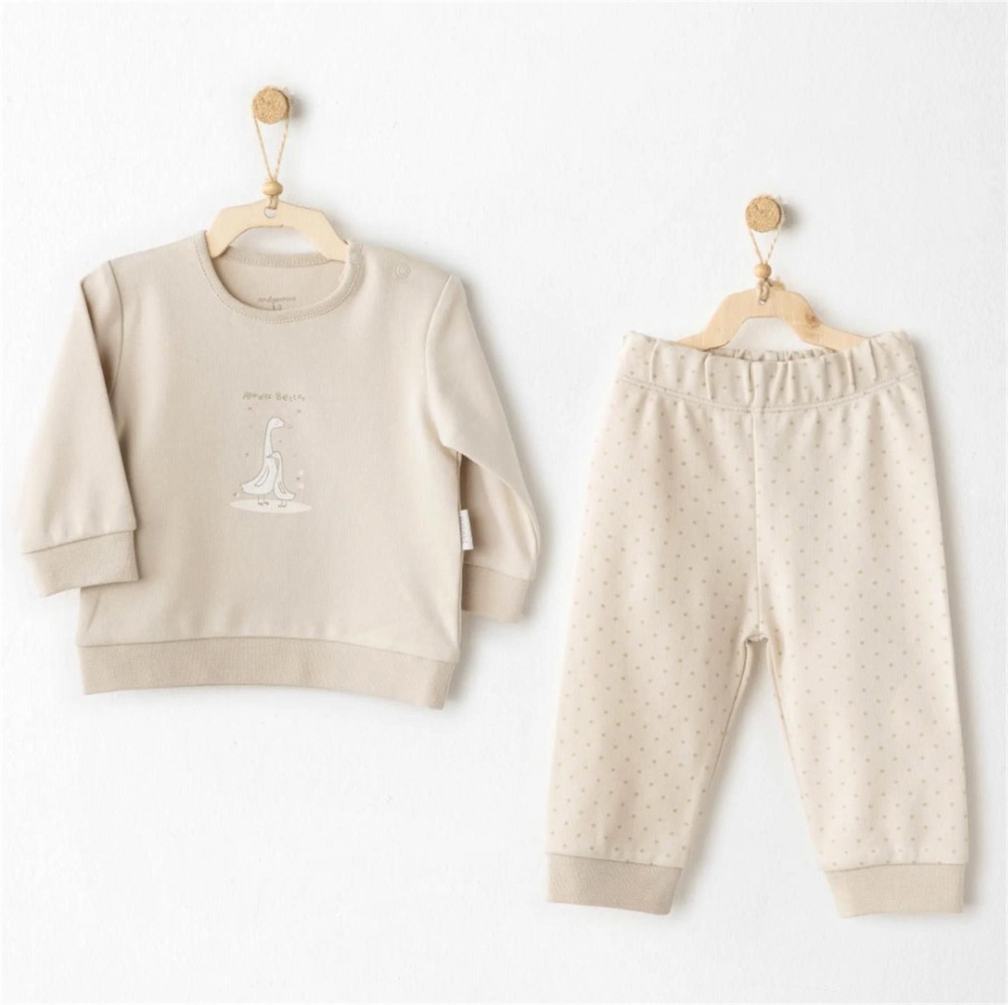 Andywawa Kız Bebek 2'li Takım Bej AC26062