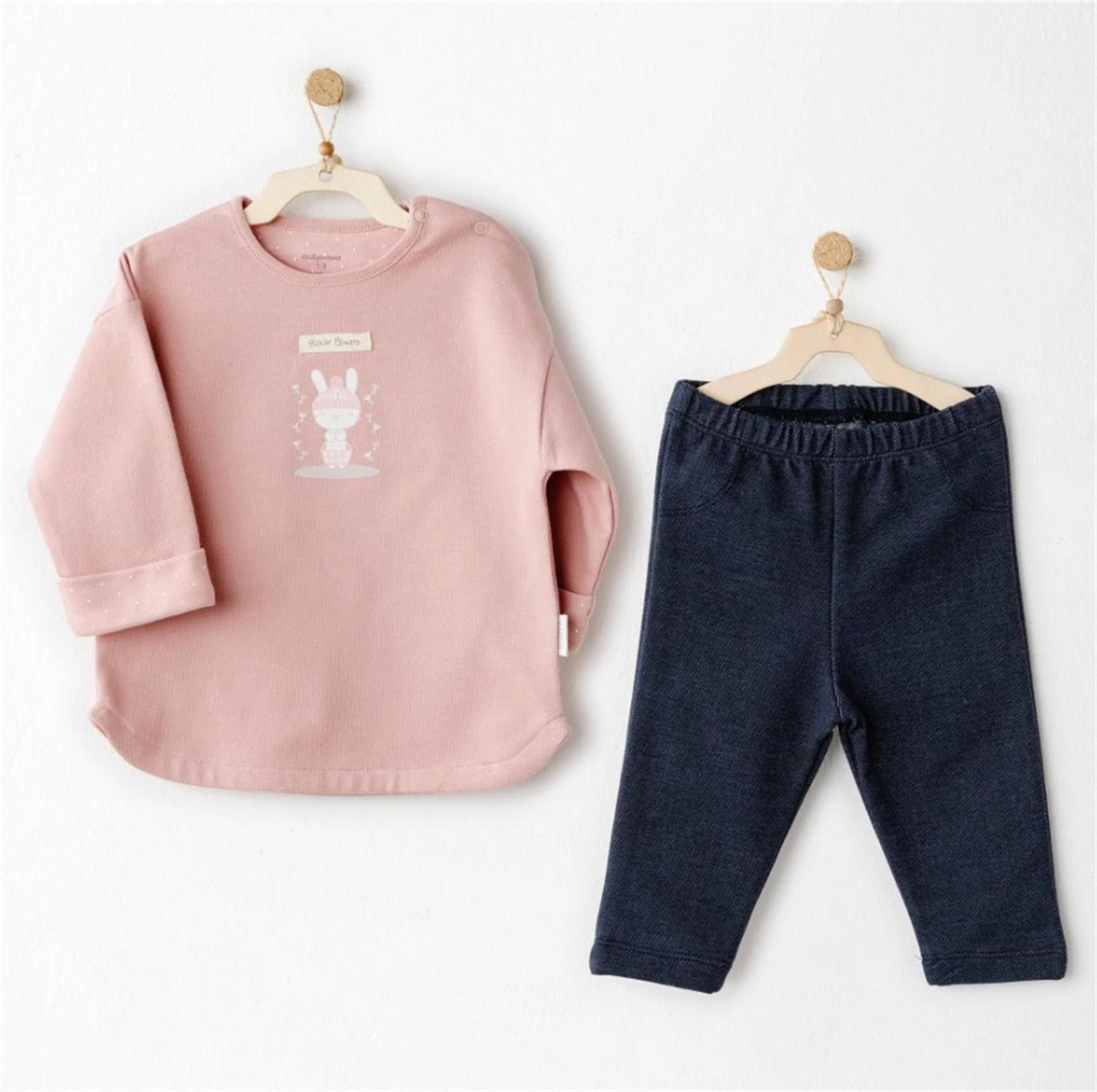 Andywawa Kız Bebek 2'li Takım Denim AC26087