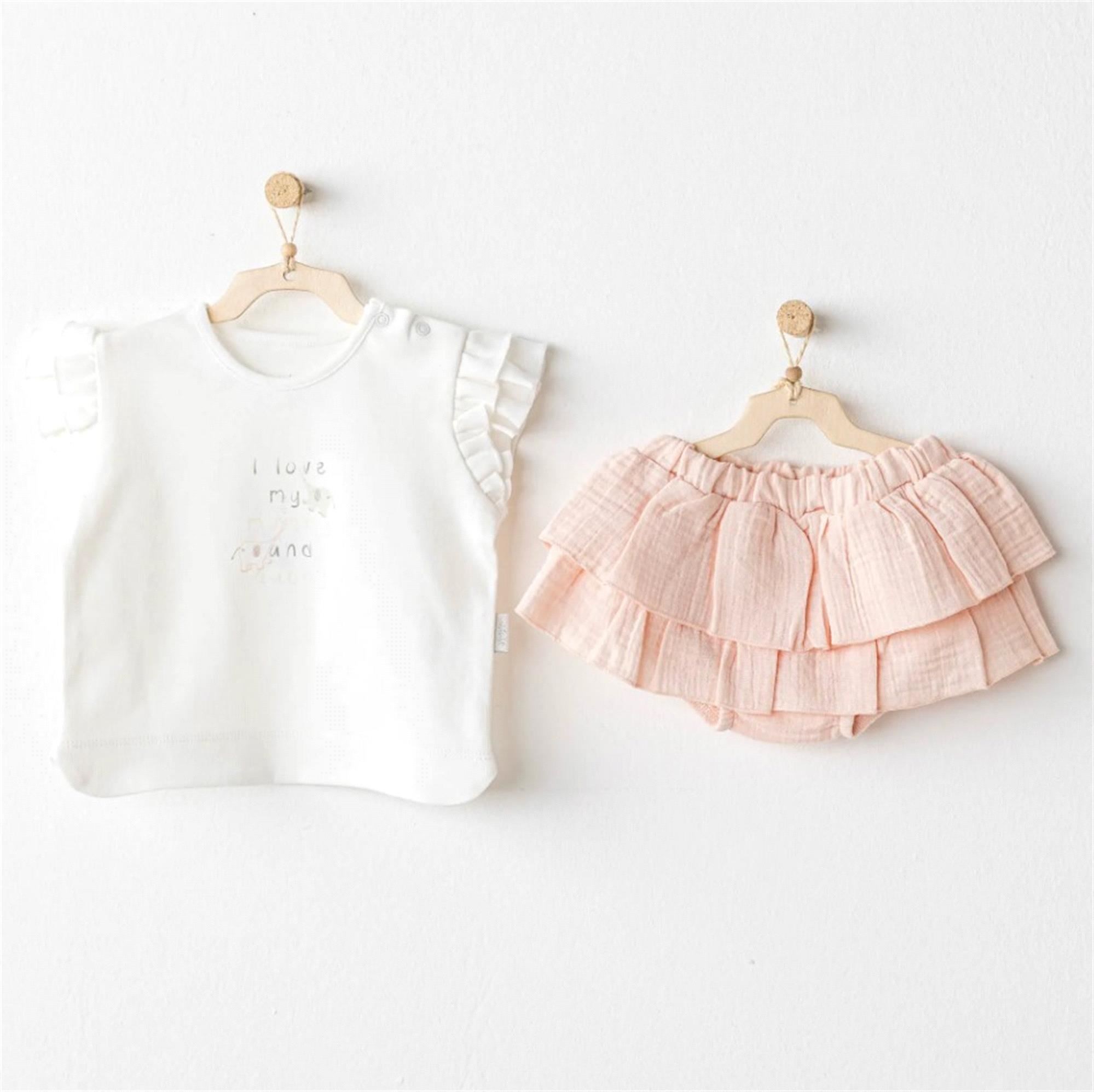 Andywawa Kız Bebek 2'li Takım Somon AC25522