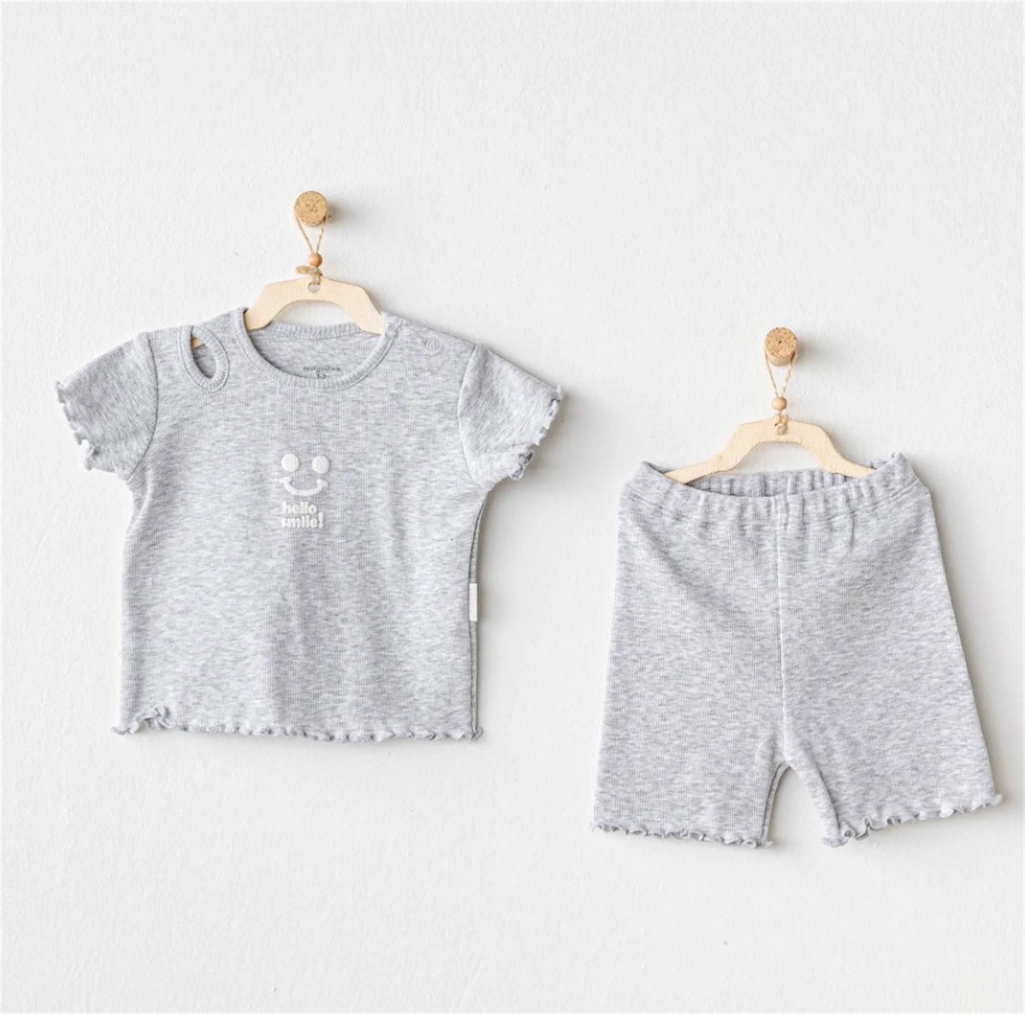 Andywawa Kız Bebek Basic 2'li Takım Gri AC25900