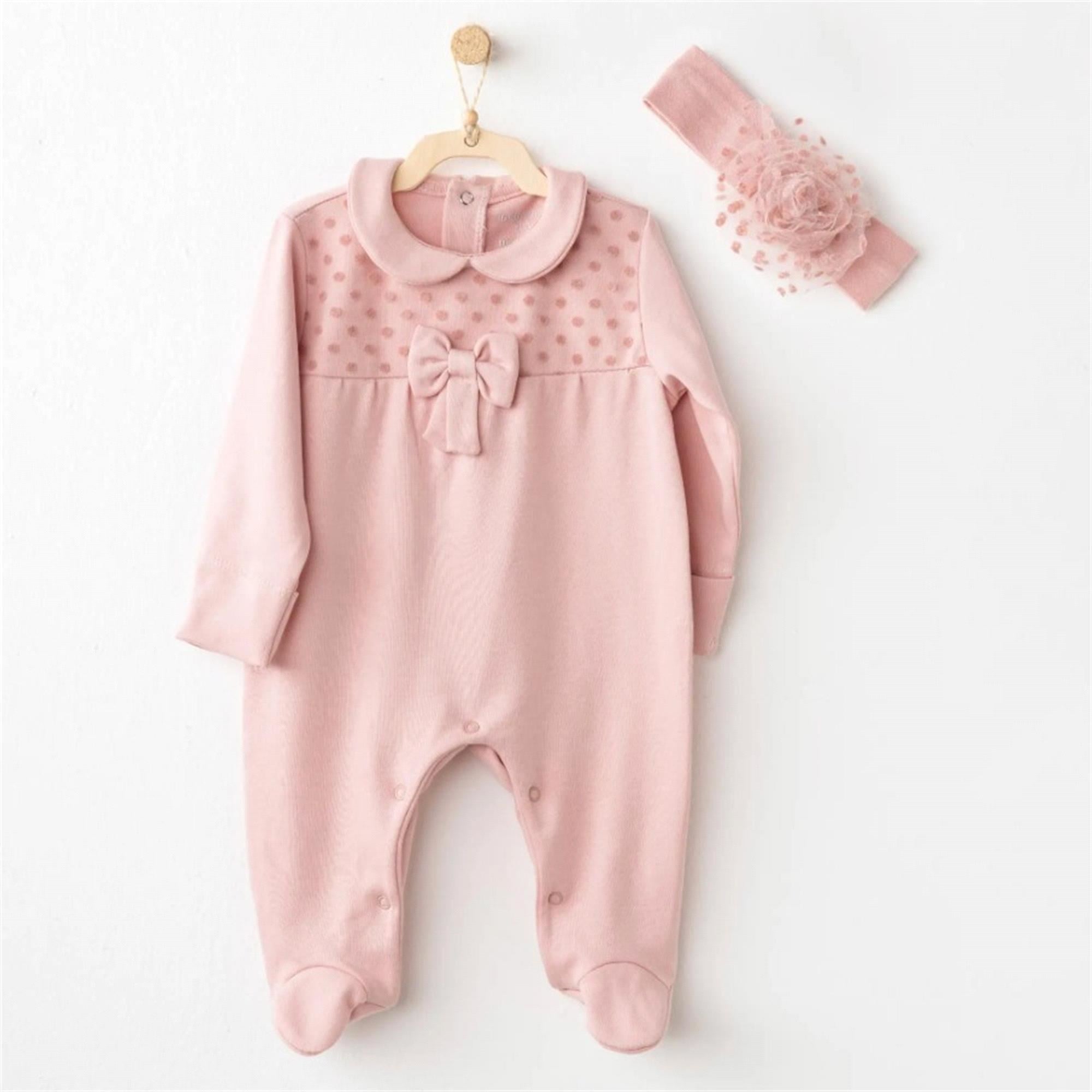 Andywawa Kız Bebek Patikli Tulum Pembe AC26242