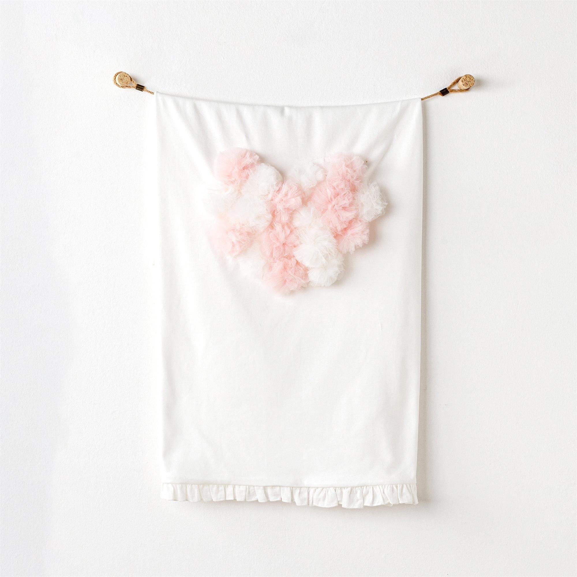 Andywawa Kız Bebek Petit Love Battaniye Ekru 90x85cm AC24502