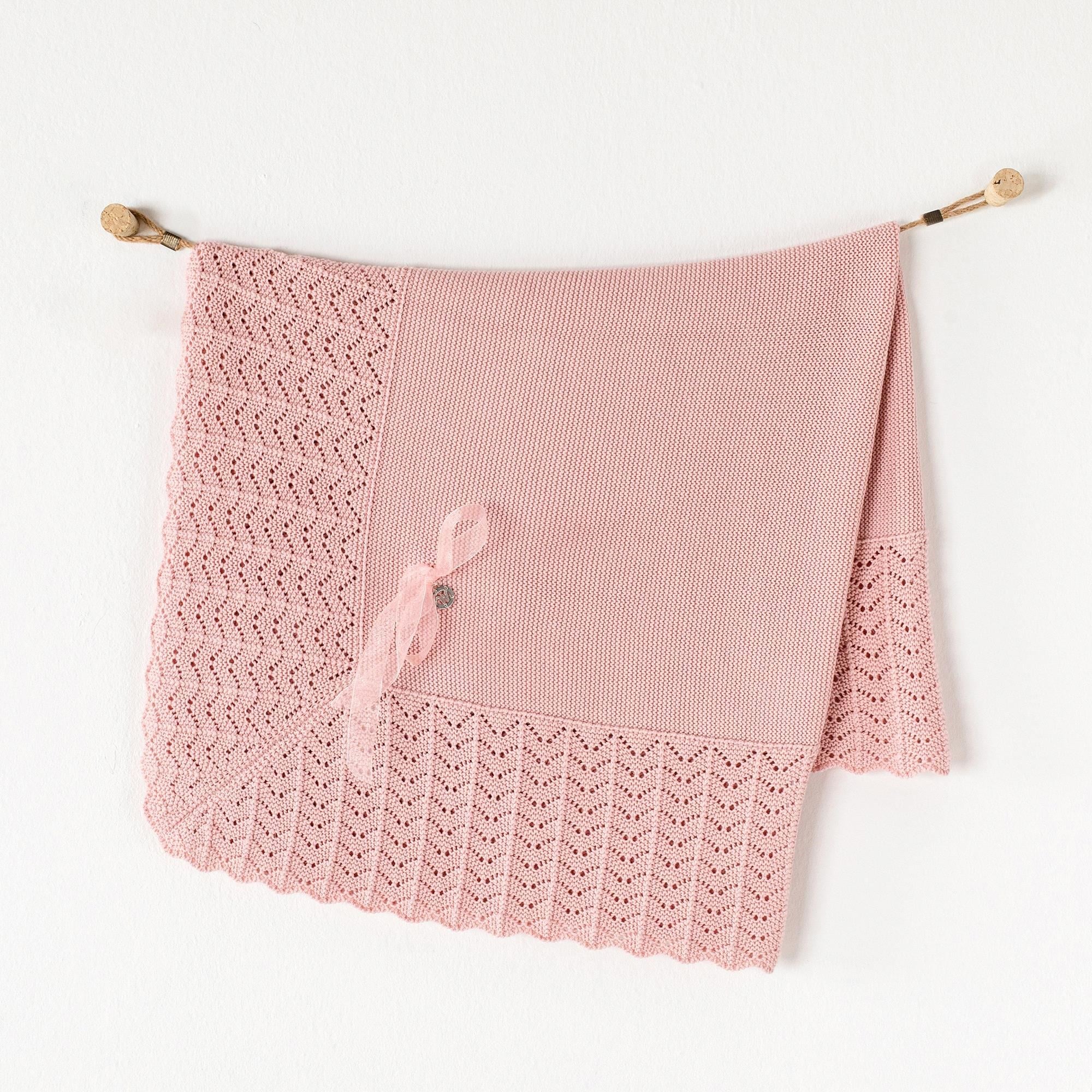 Andywawa Kız Bebek Triko Battaniye Pembe AC24329