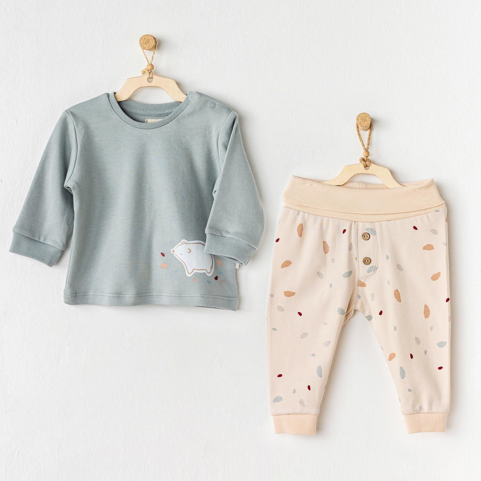 Andywawa Unisex Bebek 2'li Takım Bej AC24046