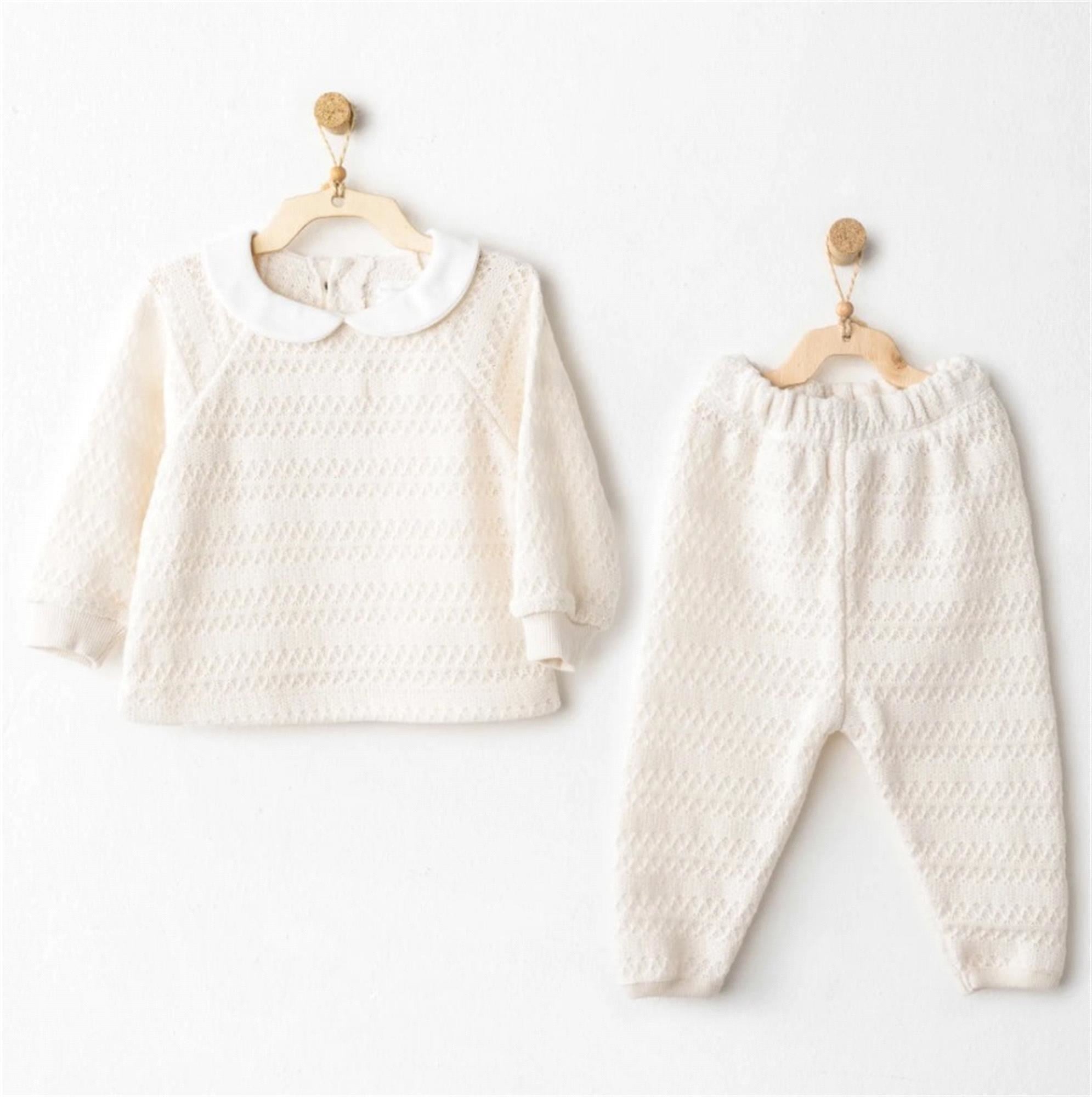 Andywawa Unisex Bebek 2'li Takım Ekru AC26138