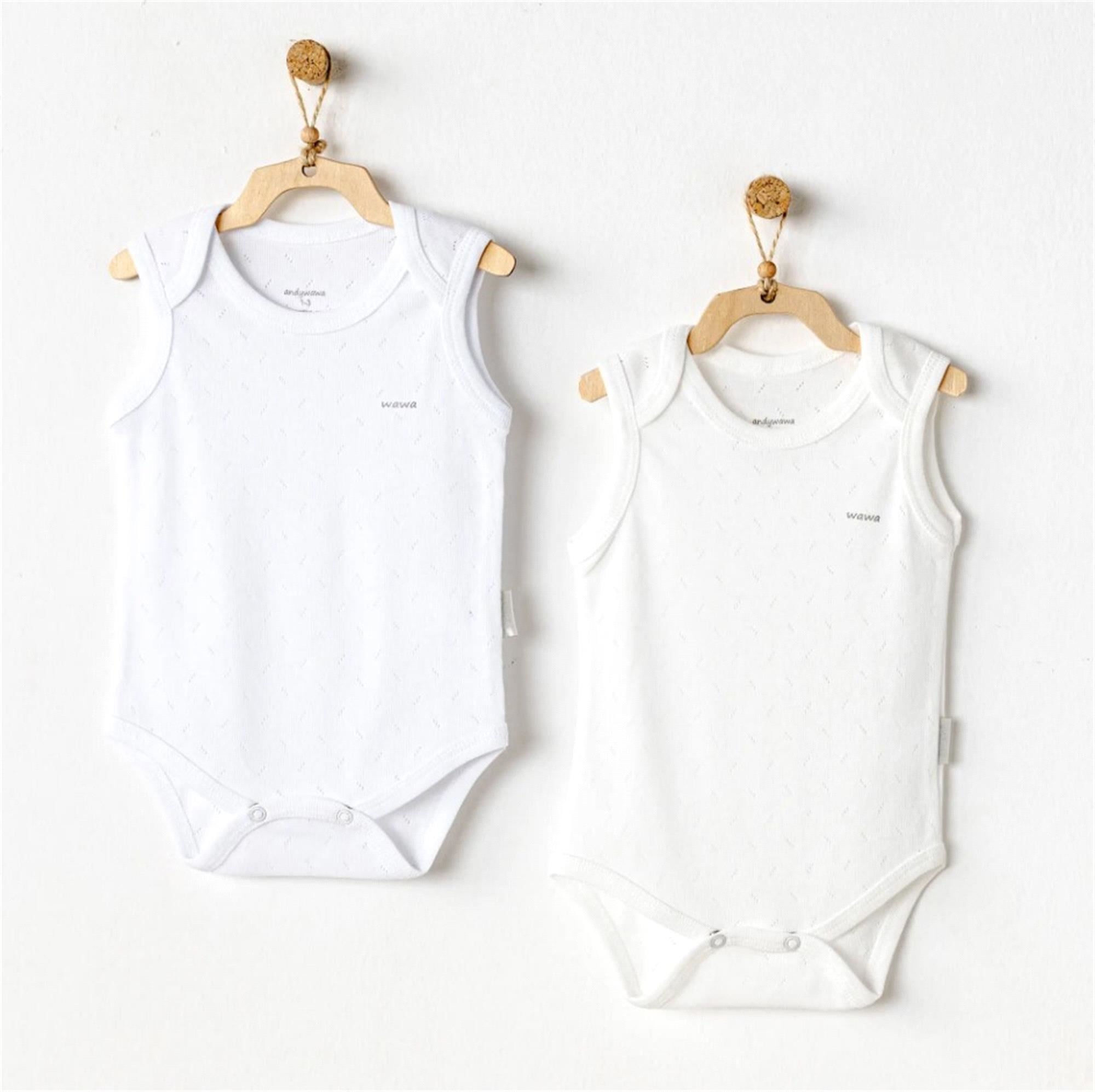 Andywawa Unisex Bebek 2'li Zıbın Ekru AC25553