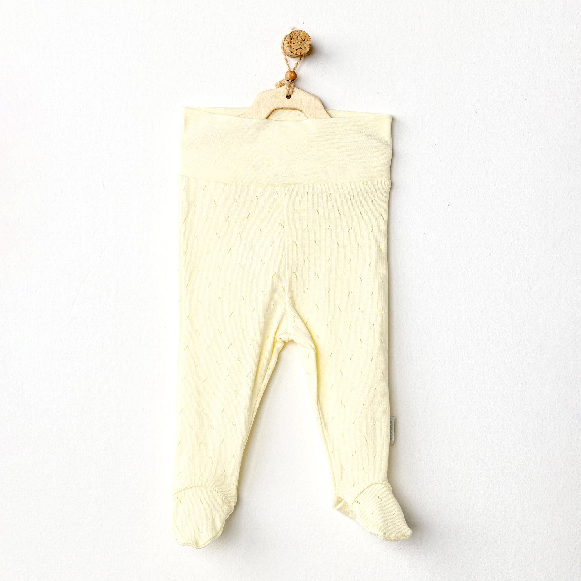 Andywawa Unisex Bebek Jakarlı Patikli Pantolon Sarı AC24706