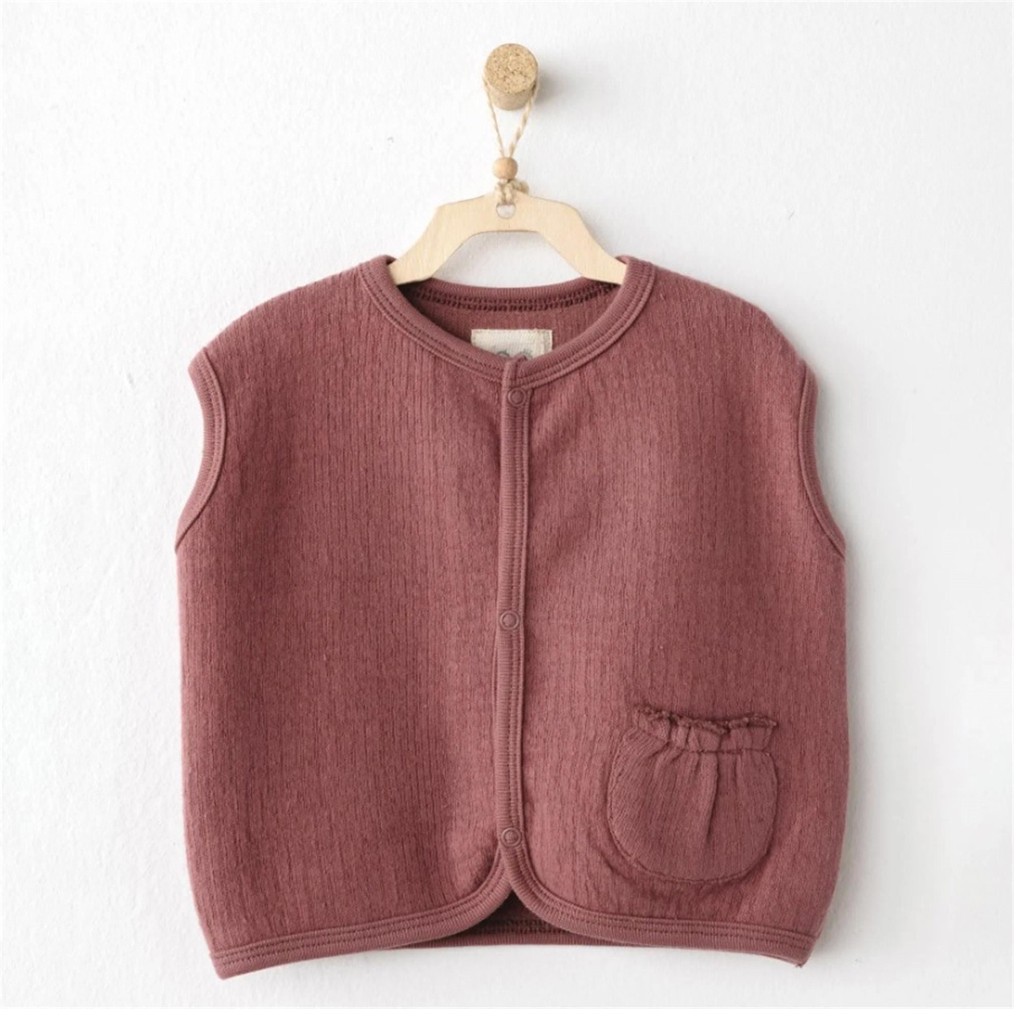 Andywawa Unisex Bebek Yelek Bordo AC26201