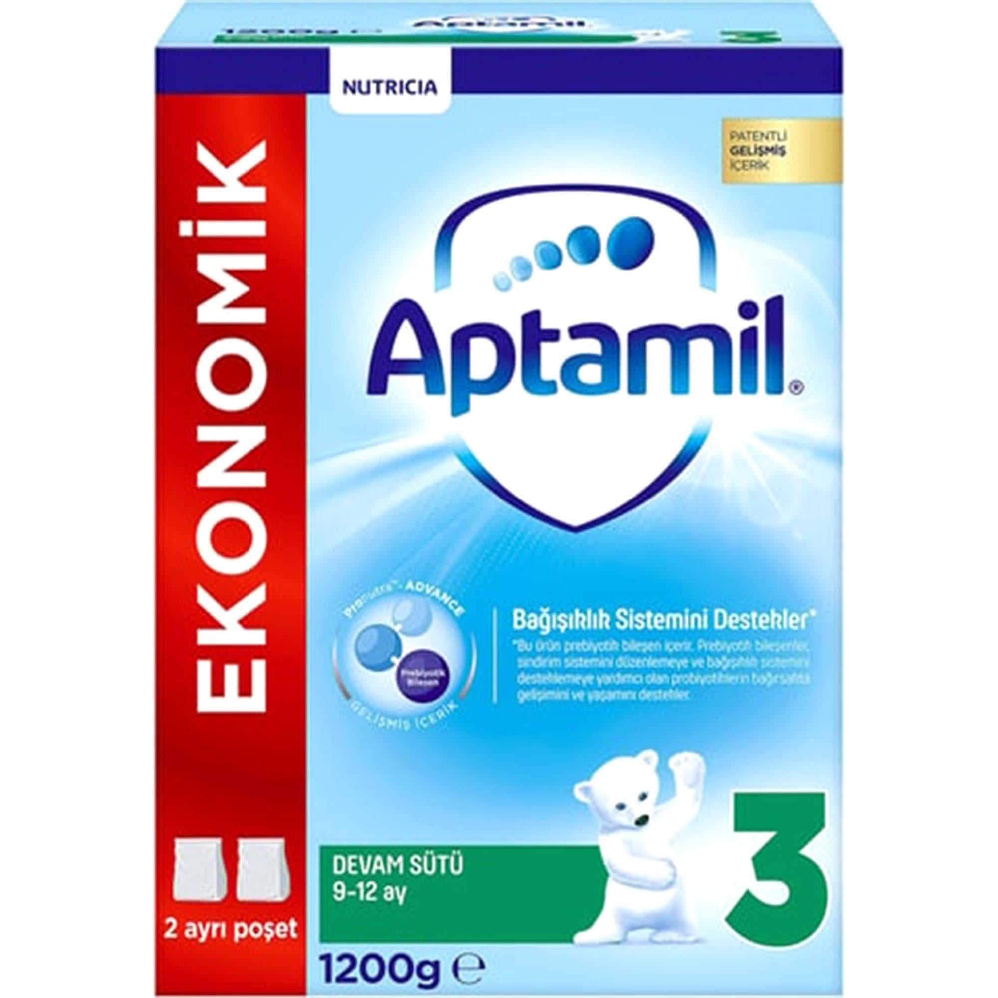 Aptamil 3 Bebek Devam Sütü 9-12 Ay 1200 Gr