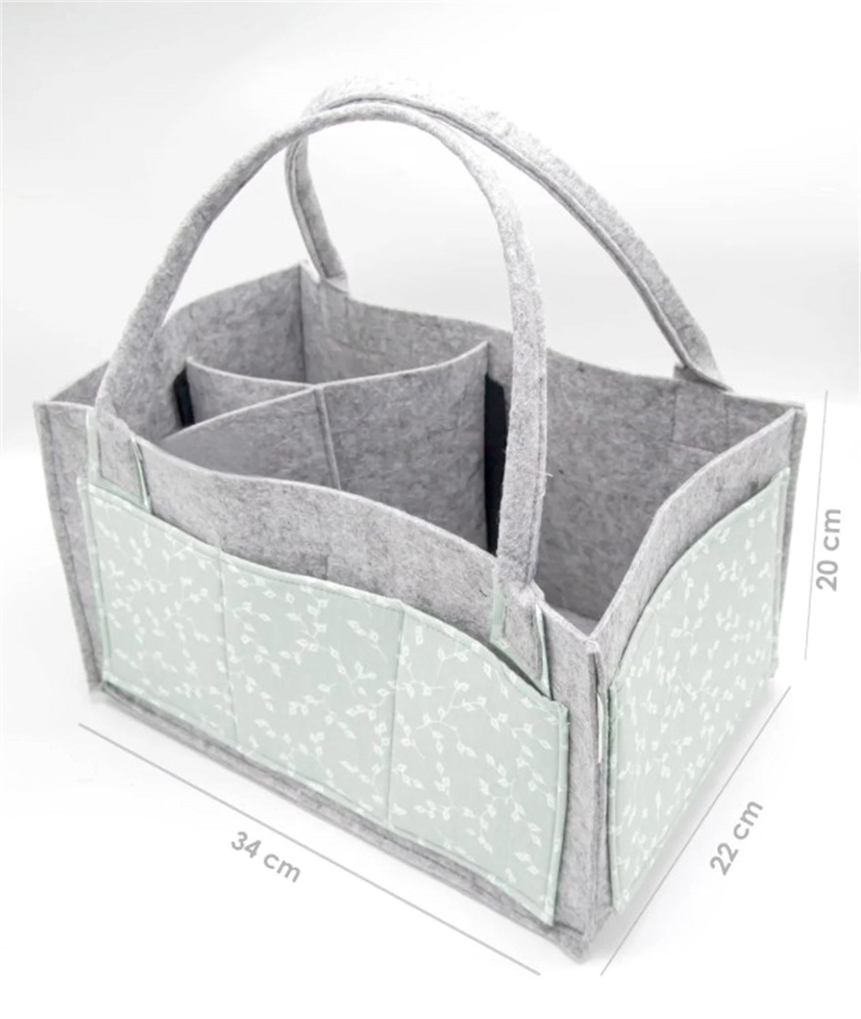 Babyjem Keçe Anne Bebek Bakım Çantası Yeşil Çiçek 772