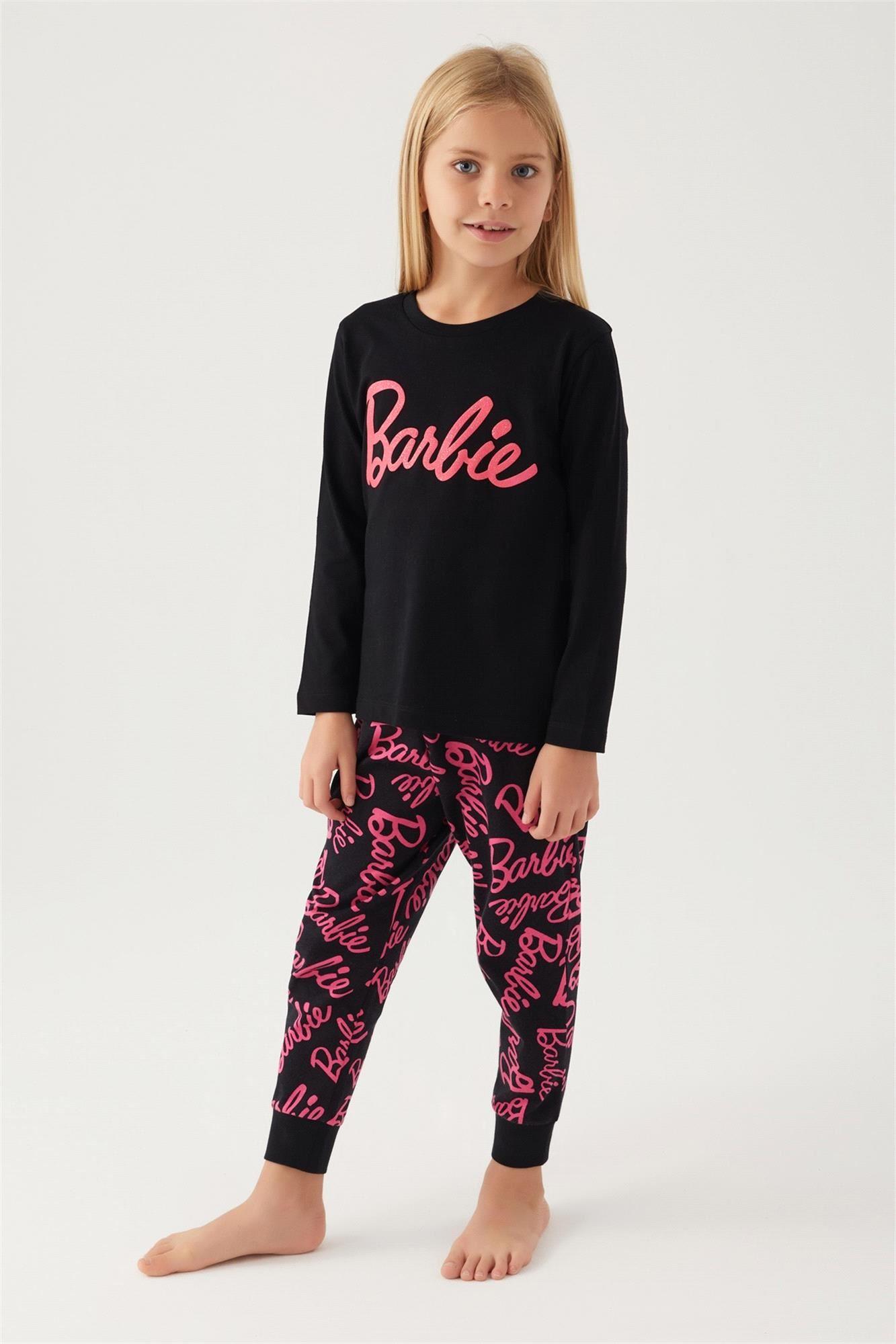 Barbie Kız Çocuk Pijama Takım Siyah L1766-3
