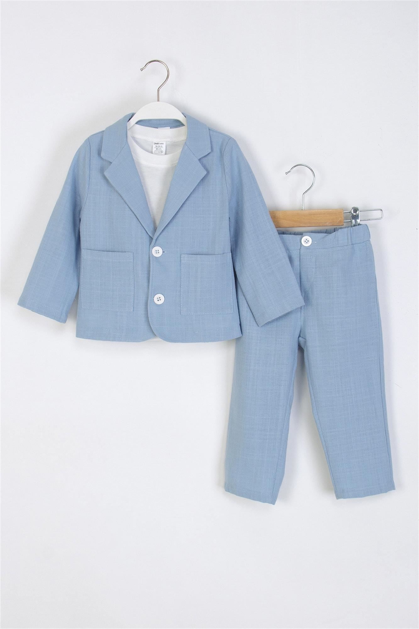 DMB Erkek Bebek 3'lü Takım Mavi M4040