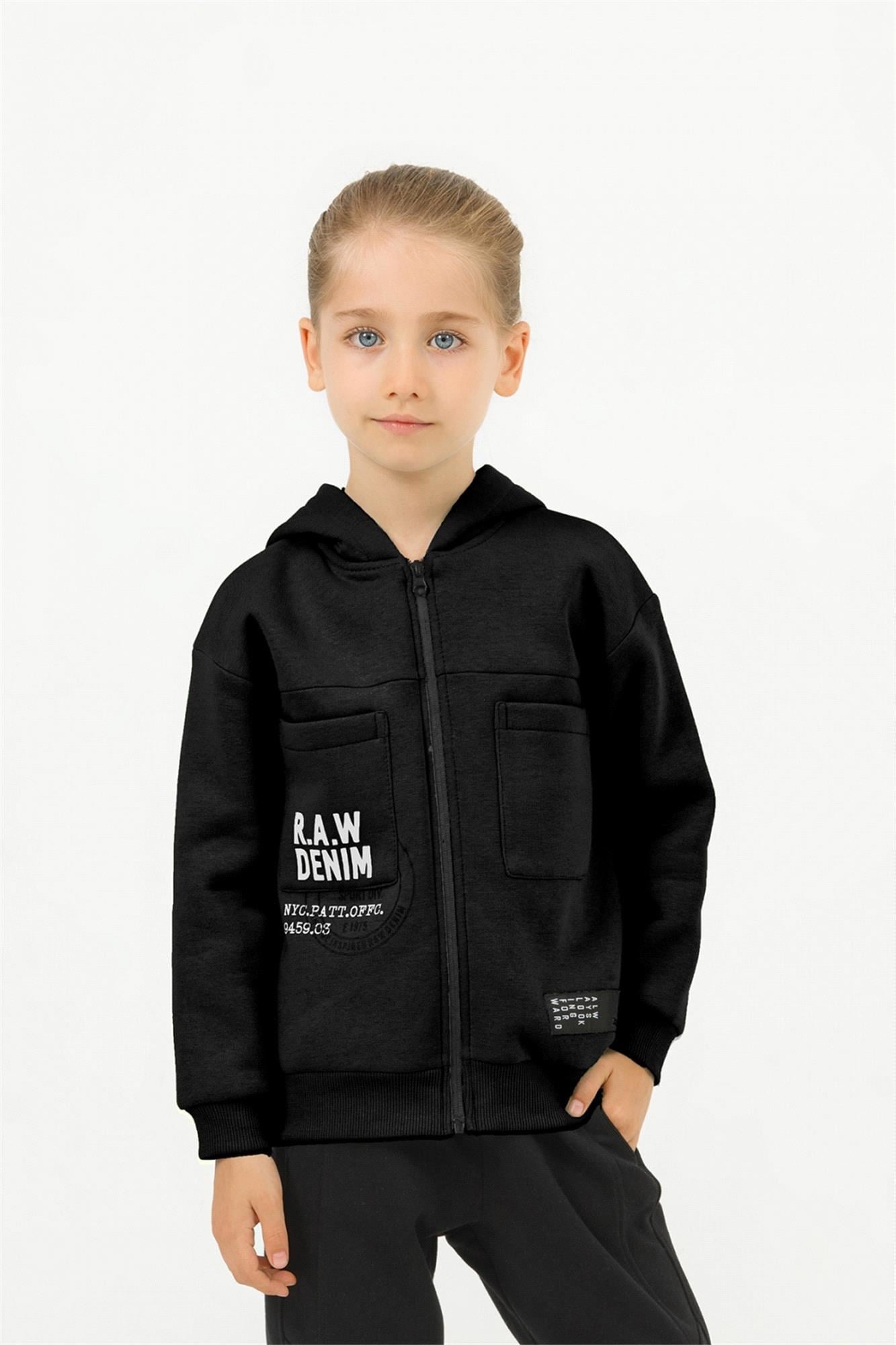 Dmb Erkek Çocuk Kapişonlu Ceket Siyah M 4999