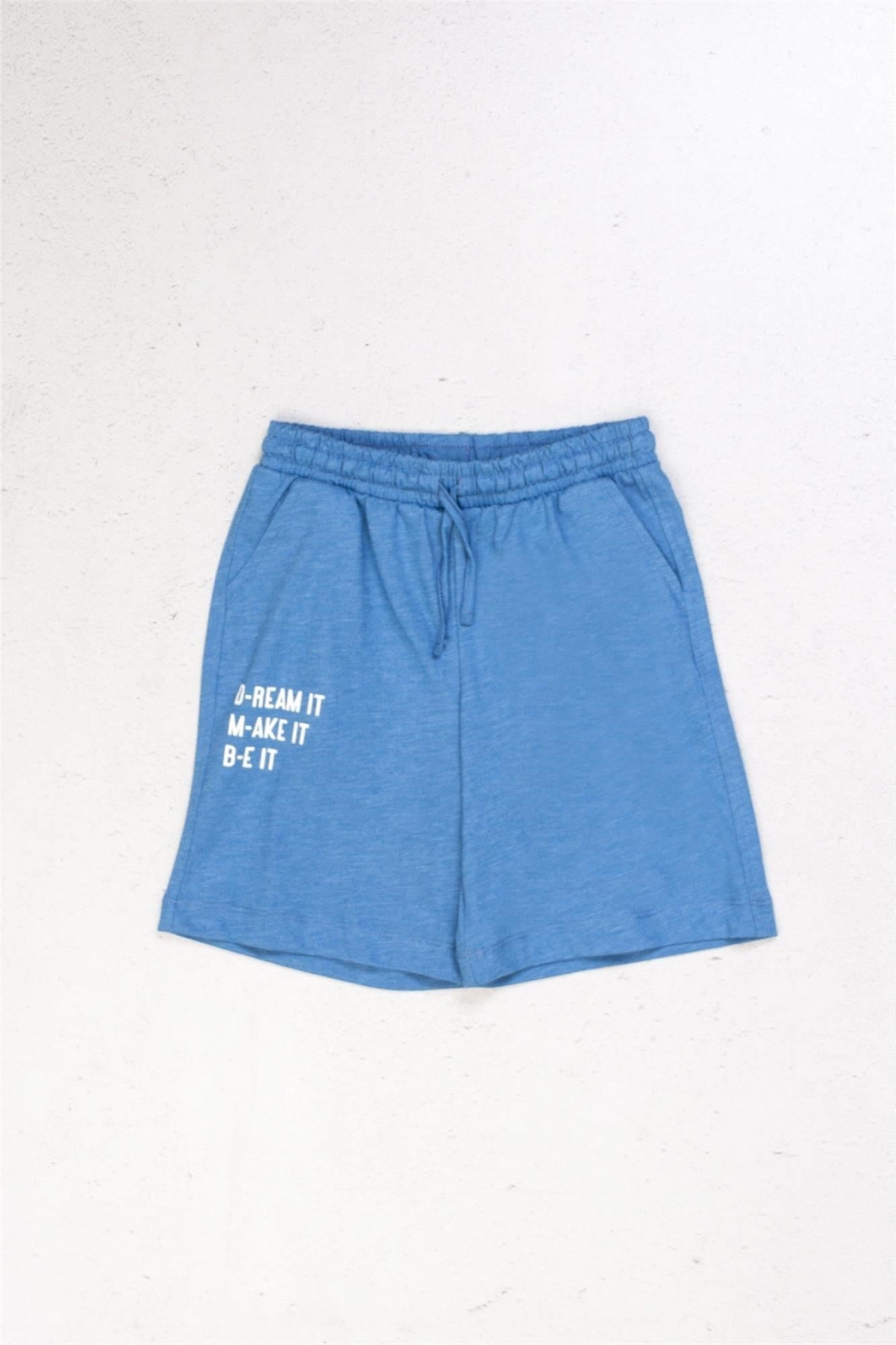 DMB Erkek Çocuk Şort Saks Mavi M 7654