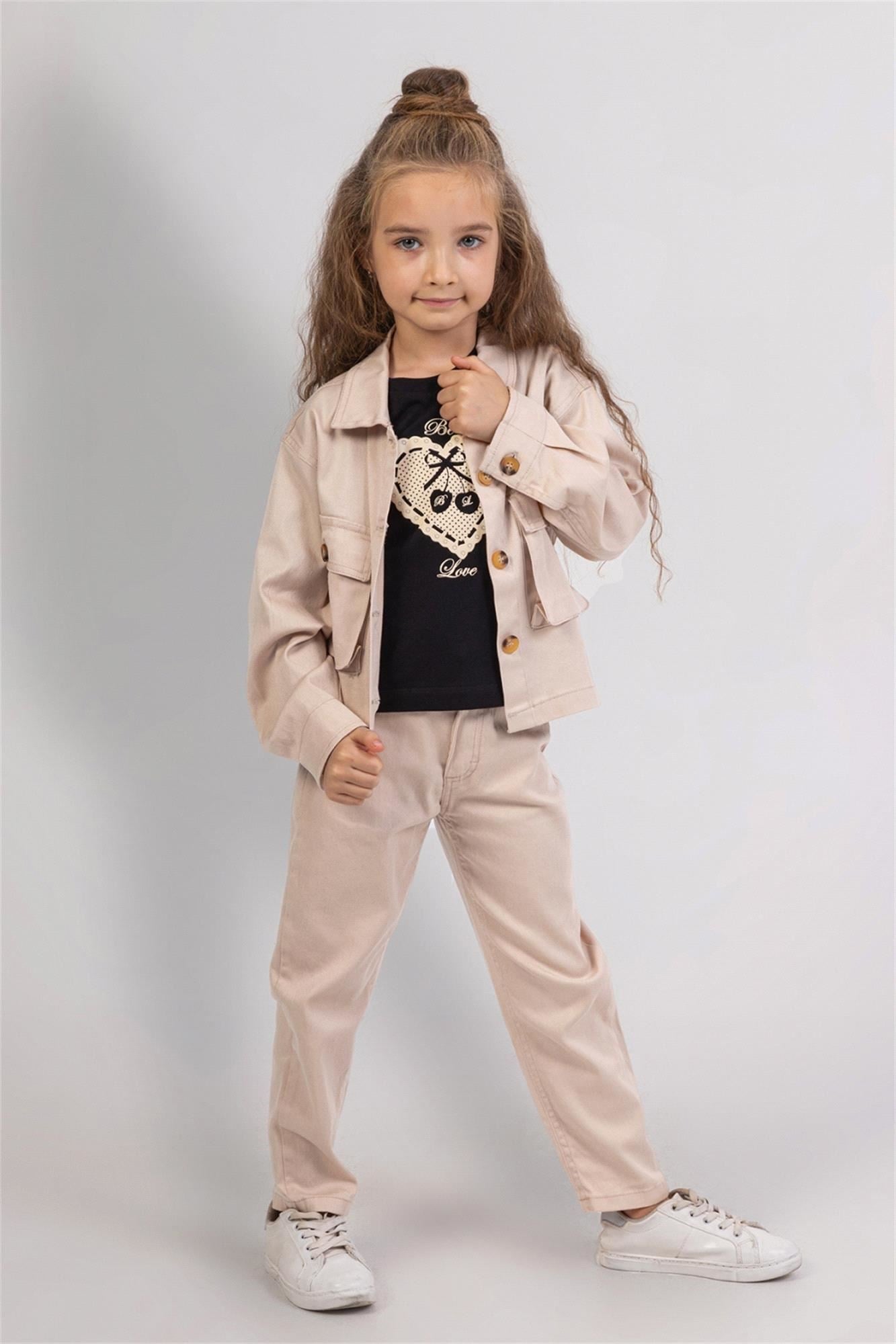 DMB Kız Çocuk Ceket Bej M0564