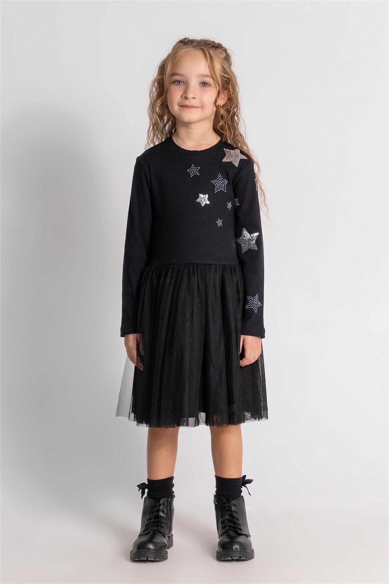 DMB Kız Çocuk Elbise Siyah M0562
