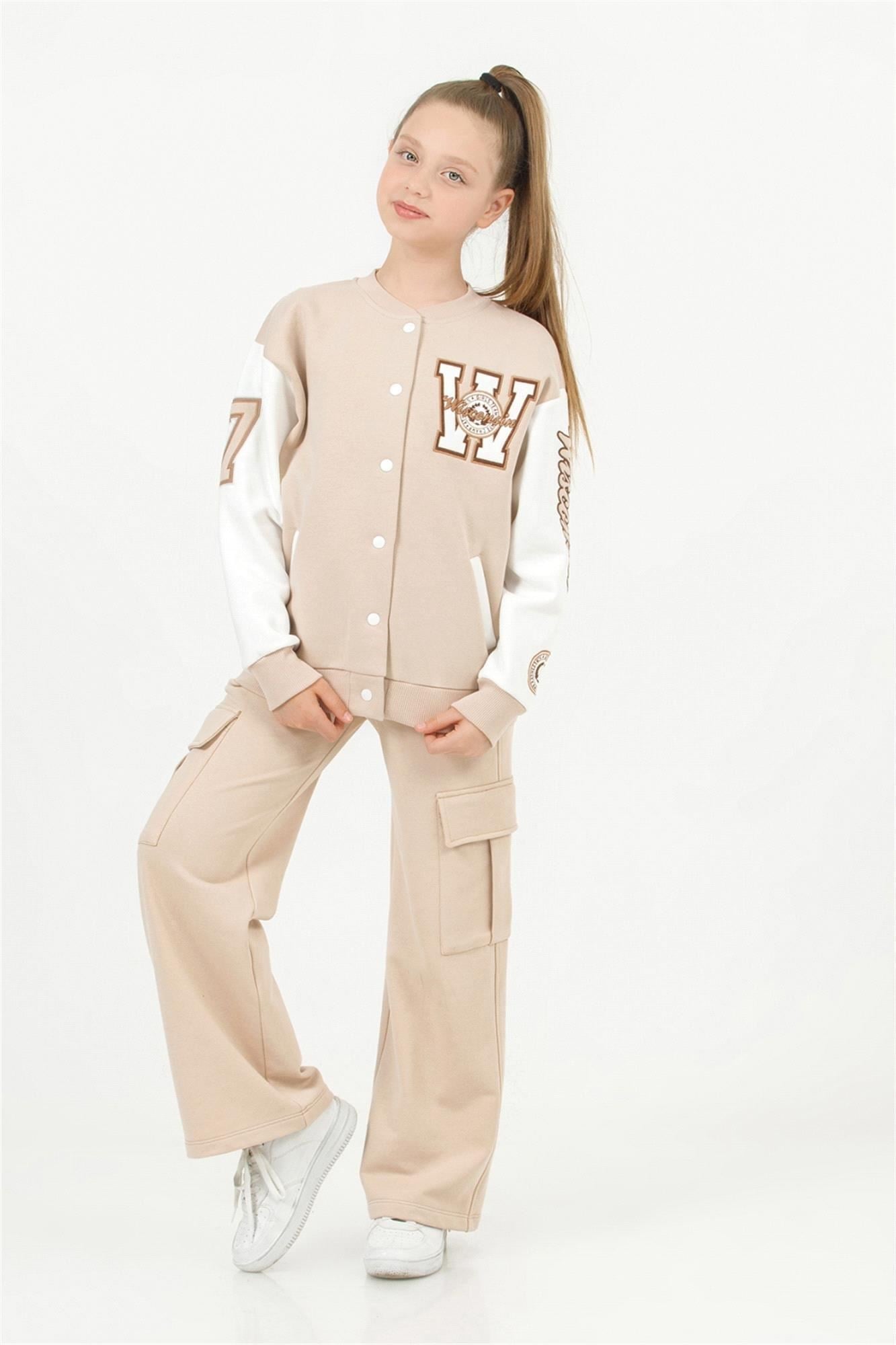 Dmb Kız Çocuk Eşofman Tek Alt Bej  M 9681