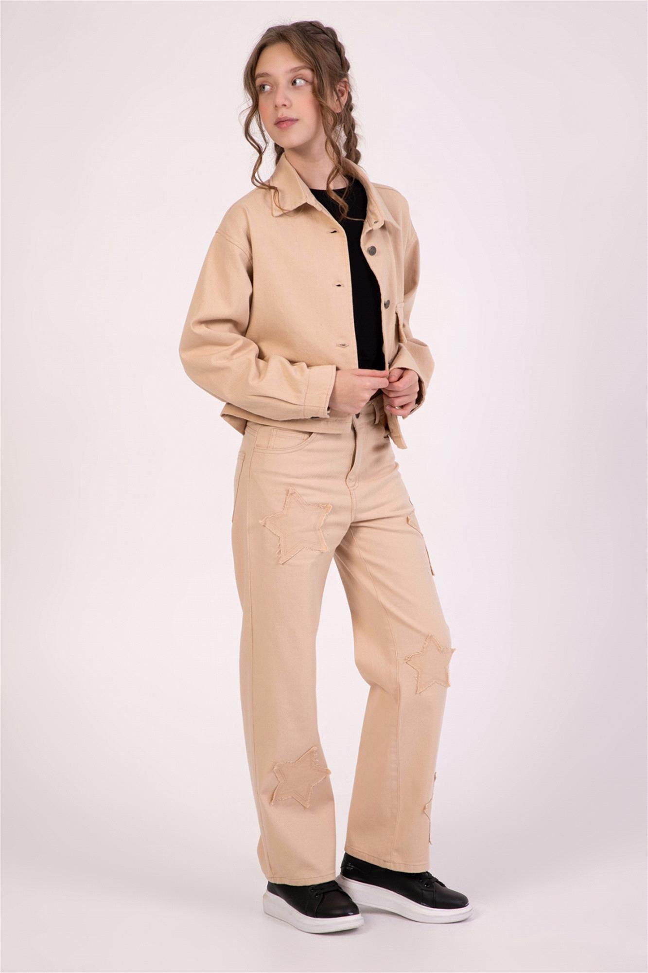 DMB Kız Çocuk Pantolon Bej M0534