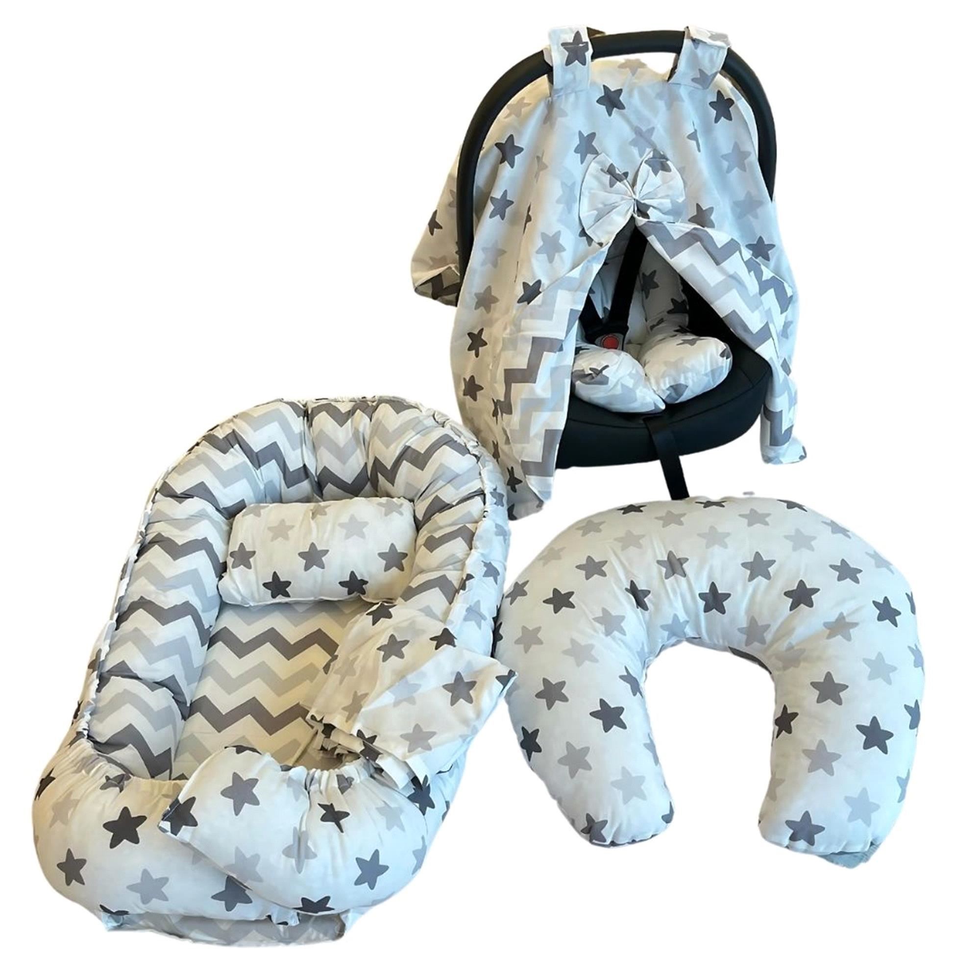 Jadeer 5'li Babynest Yıldızlı Gri 0124