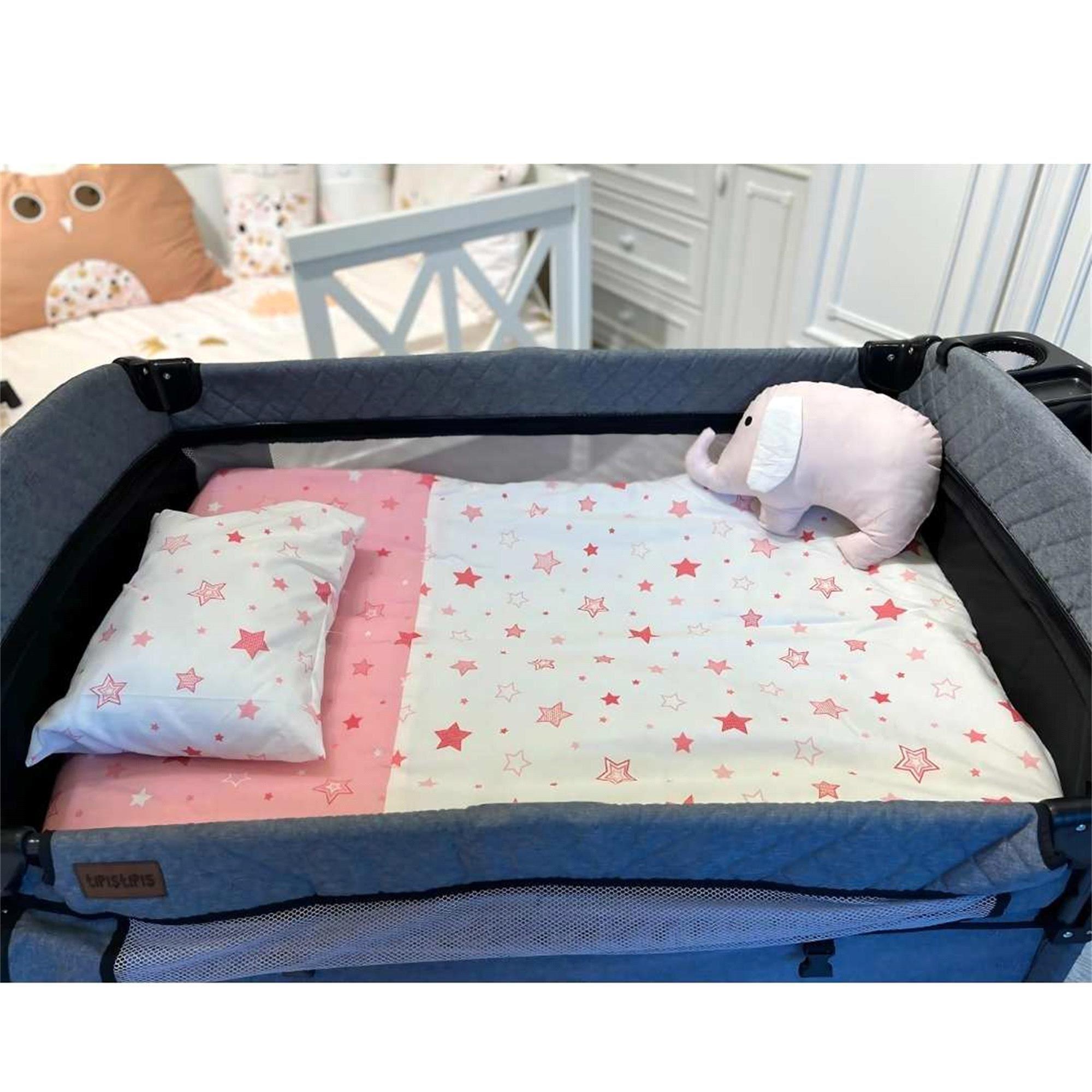 Jadeer Eko Yıldızlı Fil Oyun Parkı Uyku Seti Pembe Y123