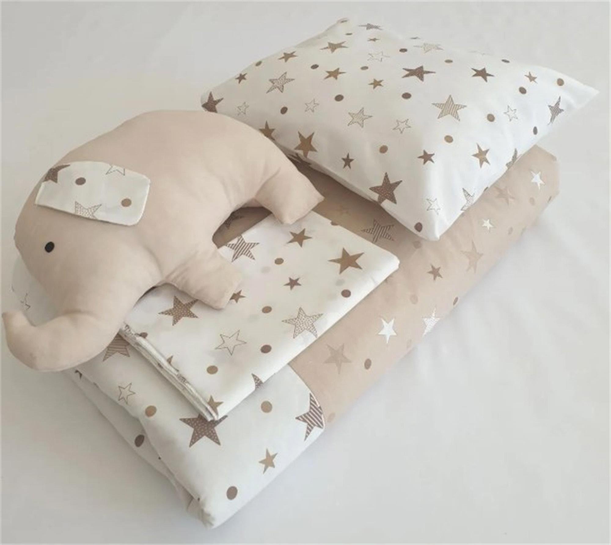 Jadeer Eko Yıldızlı Fil Oyun Parkı Uyku Seti Kahve Y123