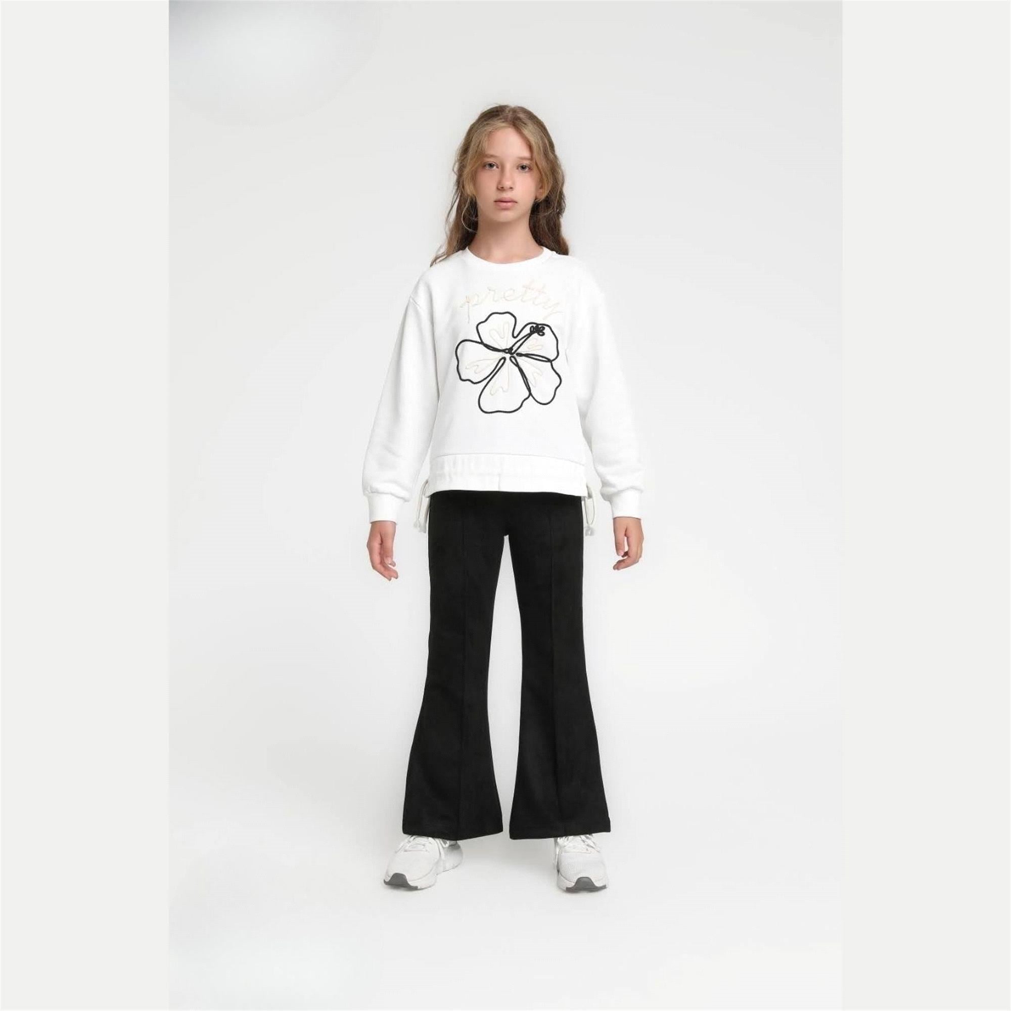 Jadeer Escabel Kız Çocuk Sweat Beyaz 5-9 Yaş 36074