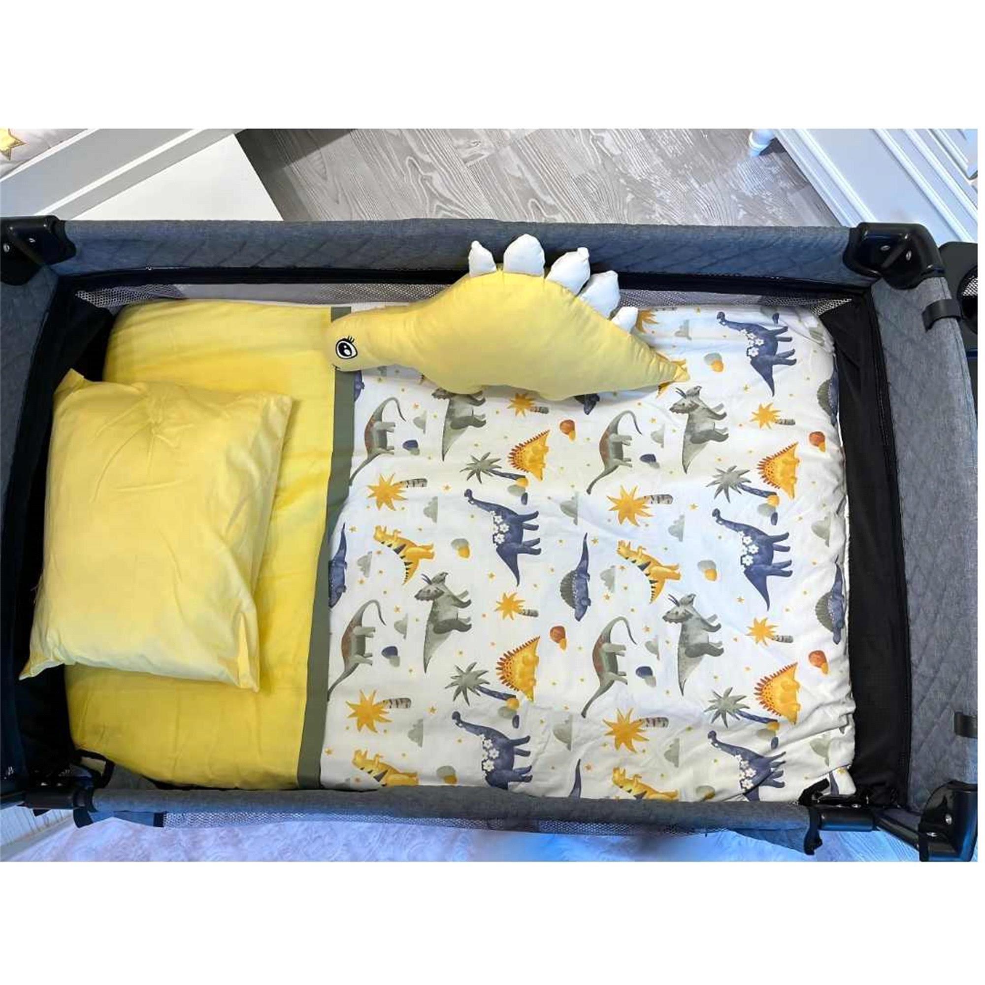 Jadeer Pamuklu Dinazor Figür Oyun Parkı Uyku Seti Sarı P123