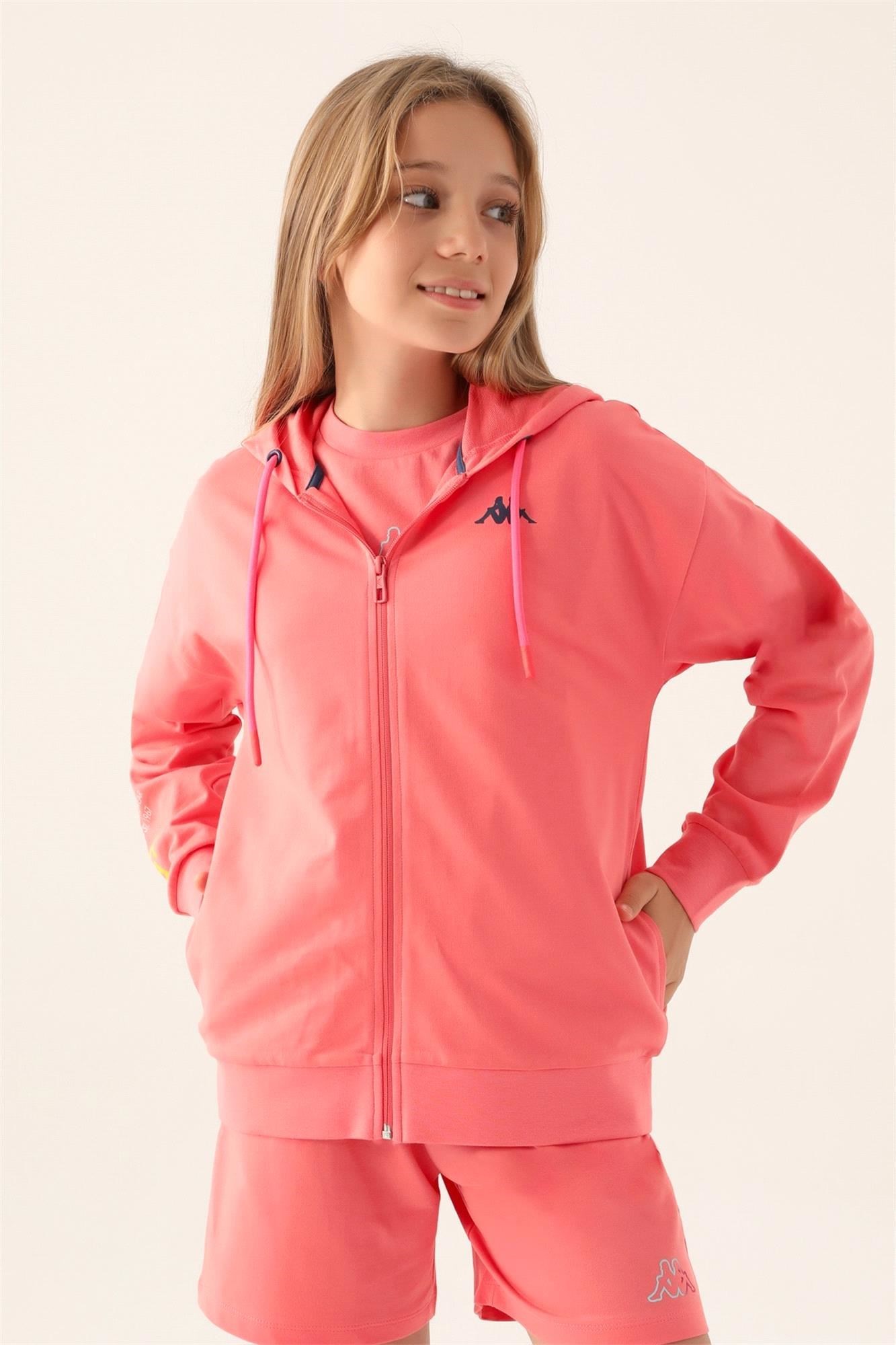 Kappa Kız Çocuk Sweatshırt Neon Pembe 381Y65W