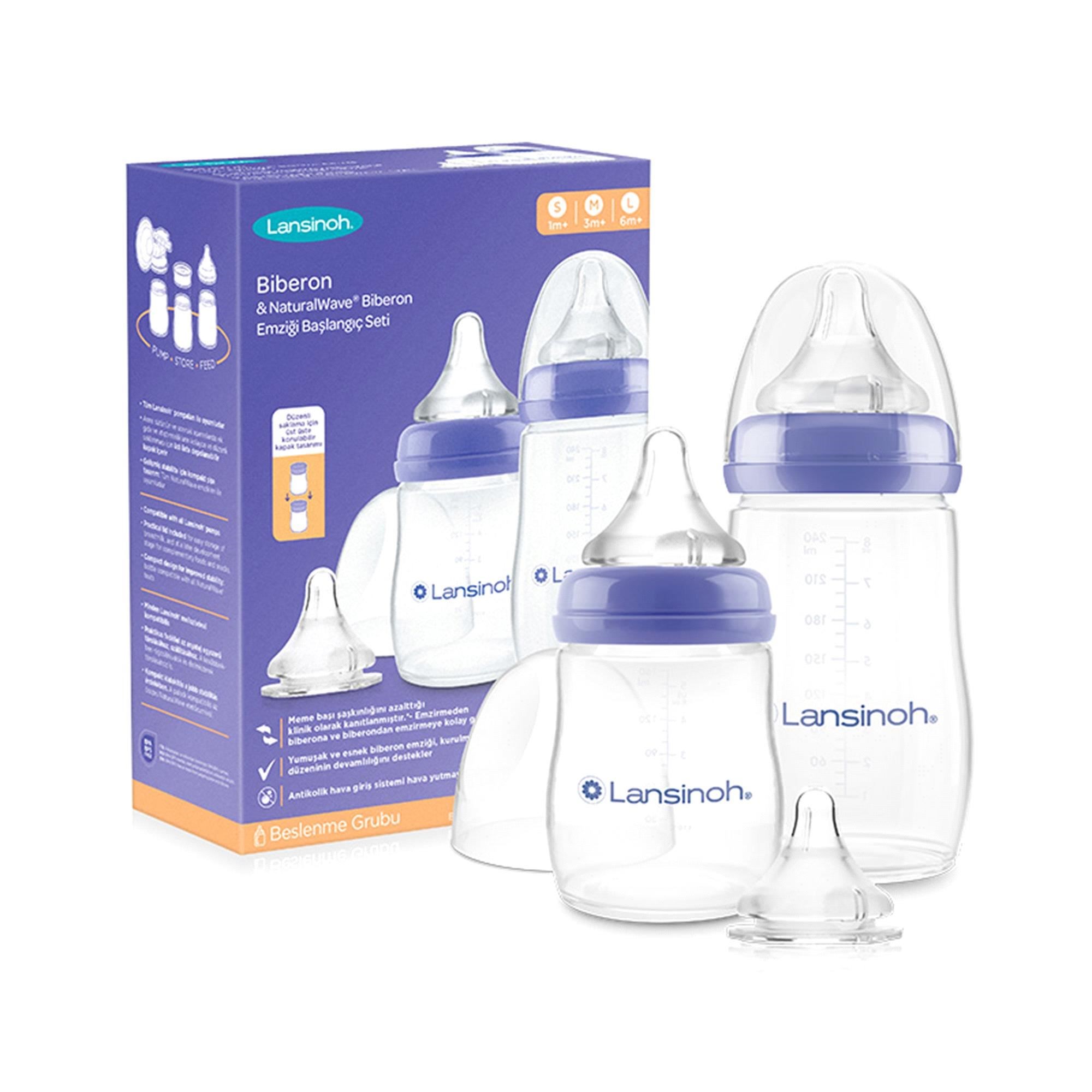 Lansinoh Başlangıç Biberon Seti (160 ml + 240 ml PP biberon)