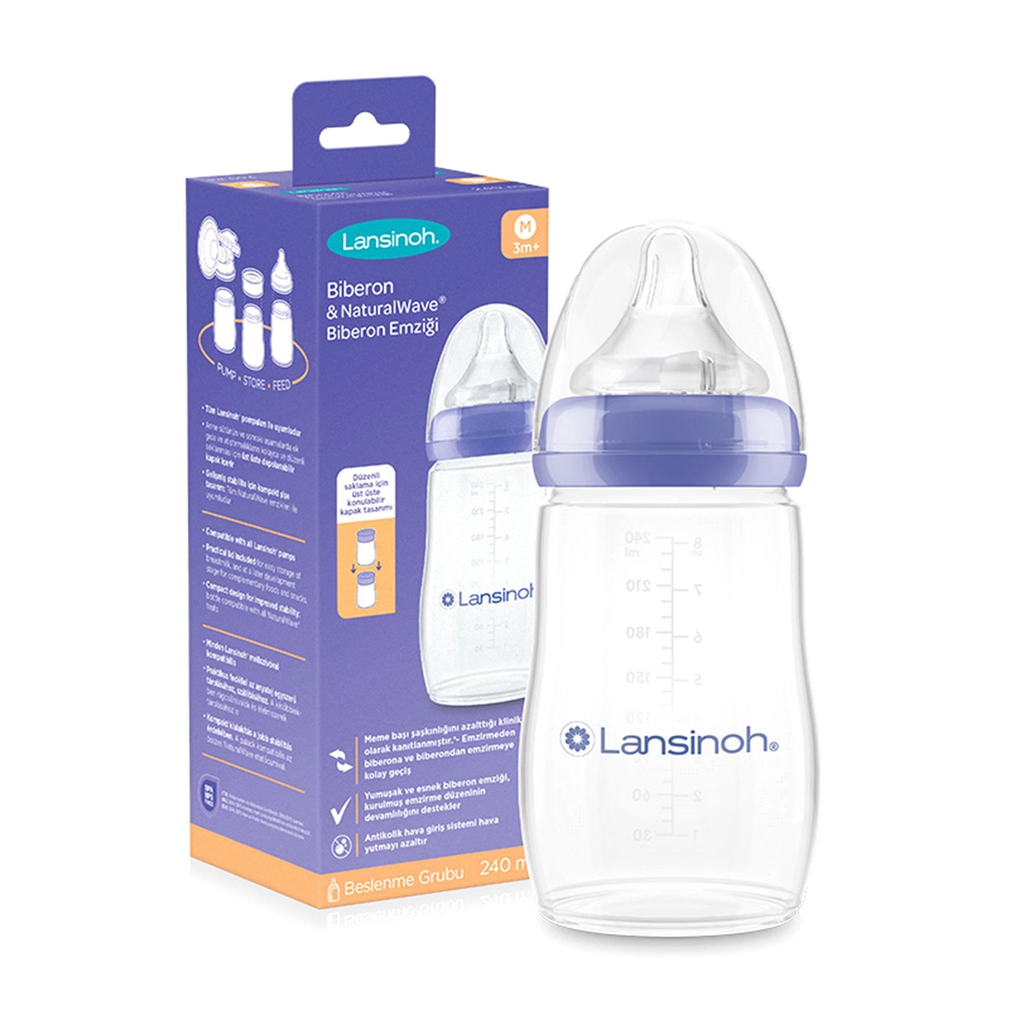 Lansinoh Natural Wawe Plastik Biberon 240 ML